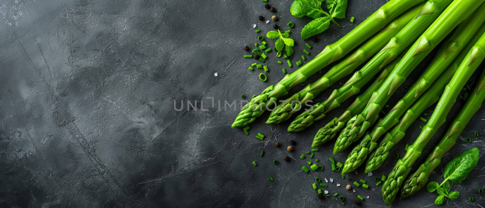 Green asparagus on an abstract background. by Fischeron