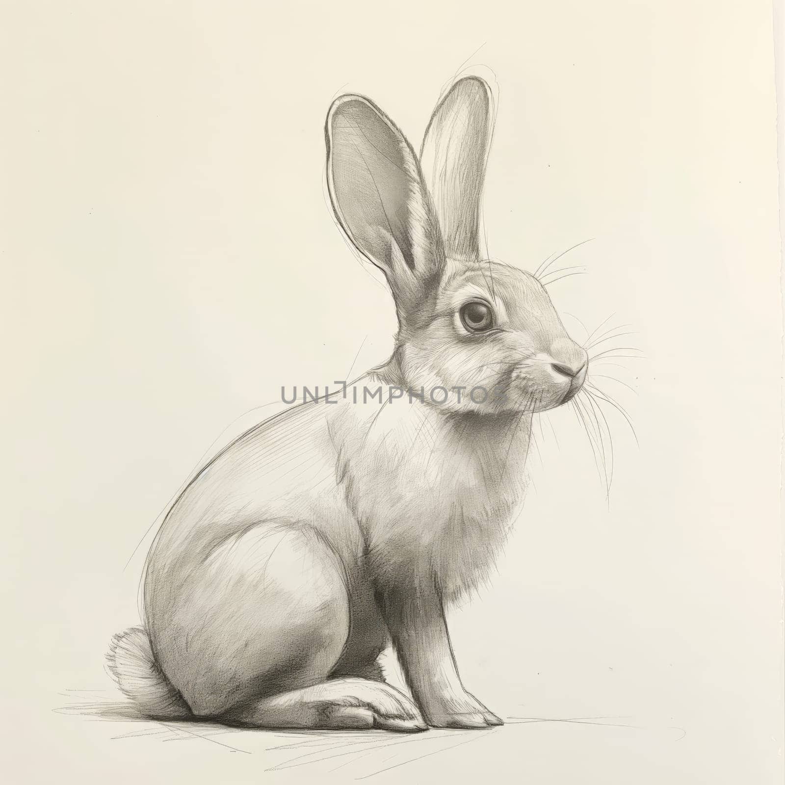 Sketch of a rabbit on a white background. by Fischeron