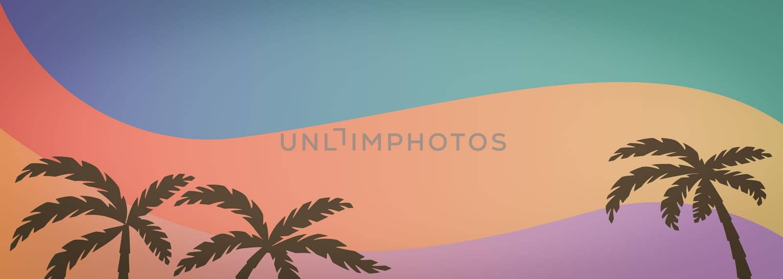 Colorful background with Palm trees for the Summer.