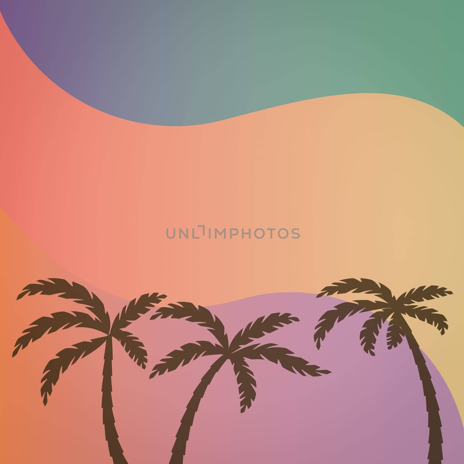 Colorful background with Palm trees for the Summer.