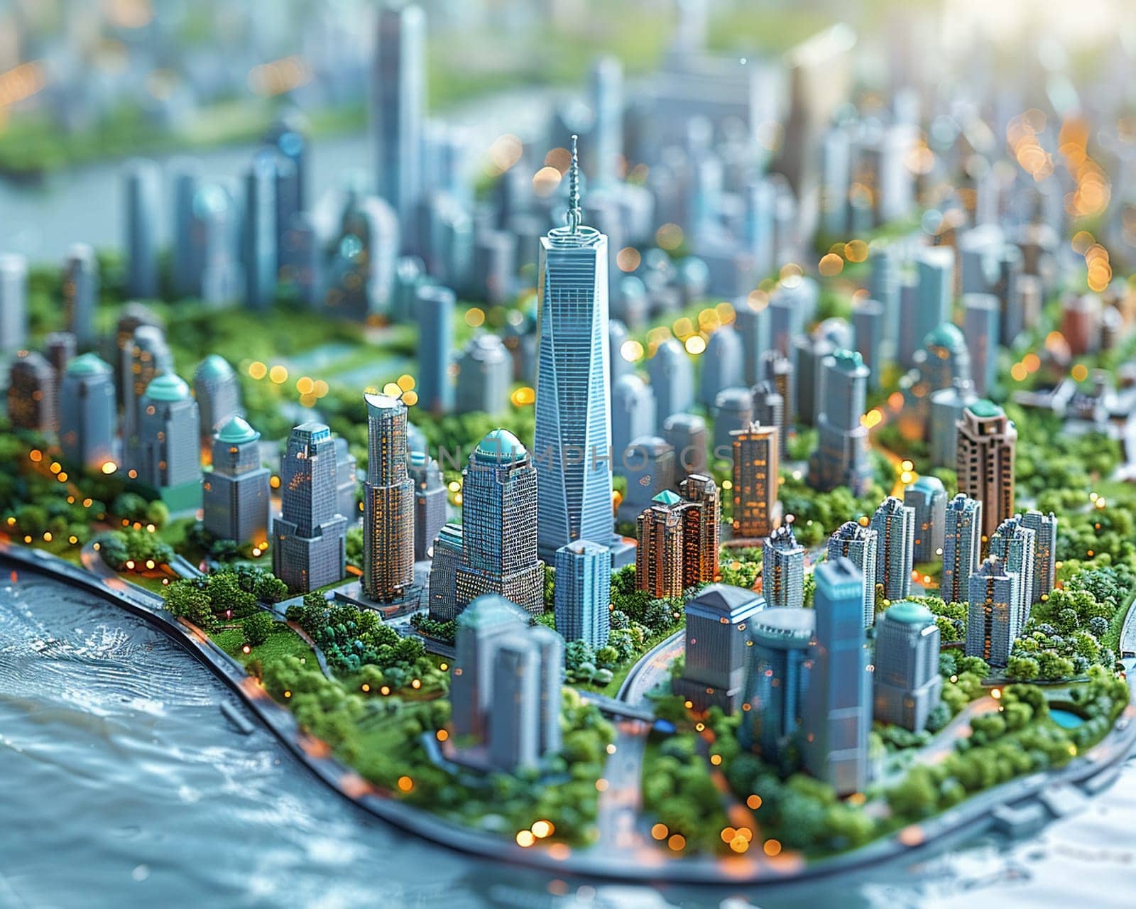 Urban Planner Designing Cityscapes with Sustainable Models The planners tools blur into digital city models by Benzoix