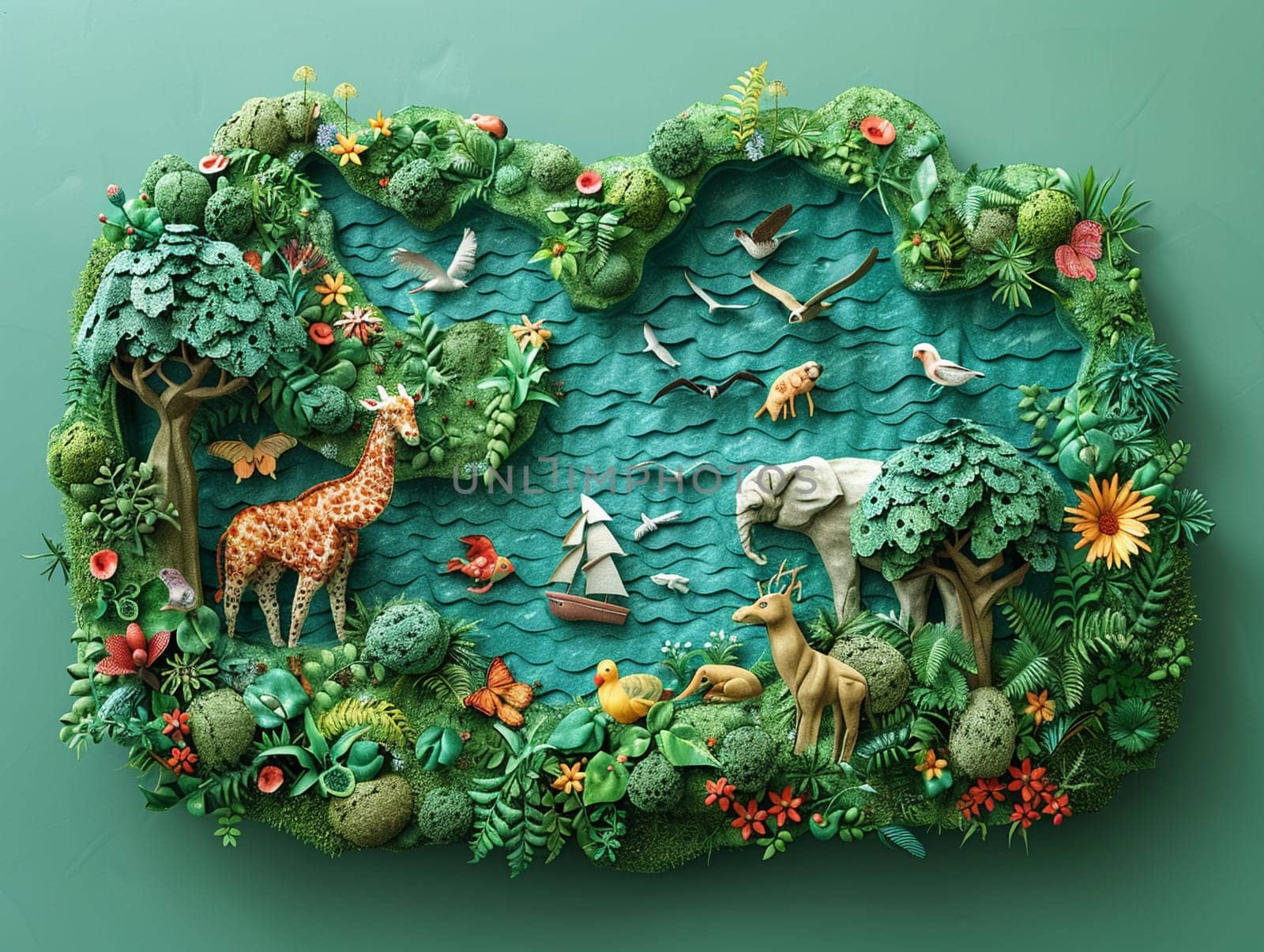 Animal kingdom depicted in a vivid 3D style by Benzoix