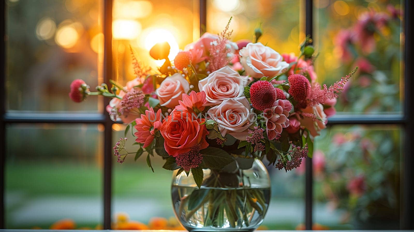 Bouquet of fresh flowers in a vase by Benzoix