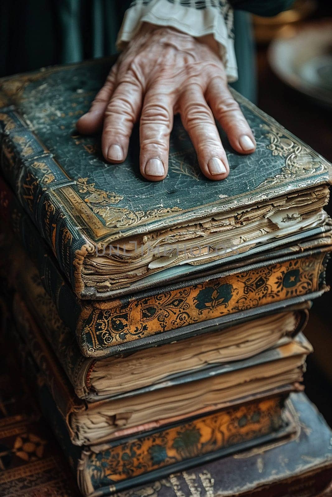 Close-up of a hand turning the pages of a vintage book, illustrating the love of reading