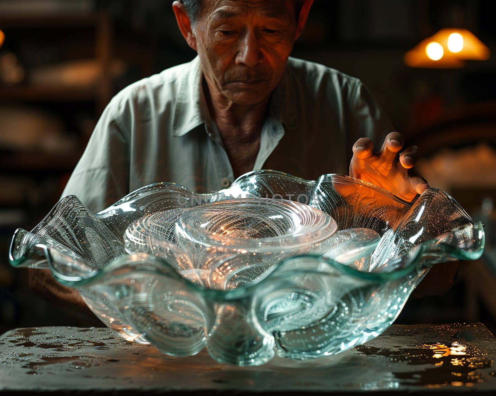 Artisan blowing glass by Benzoix