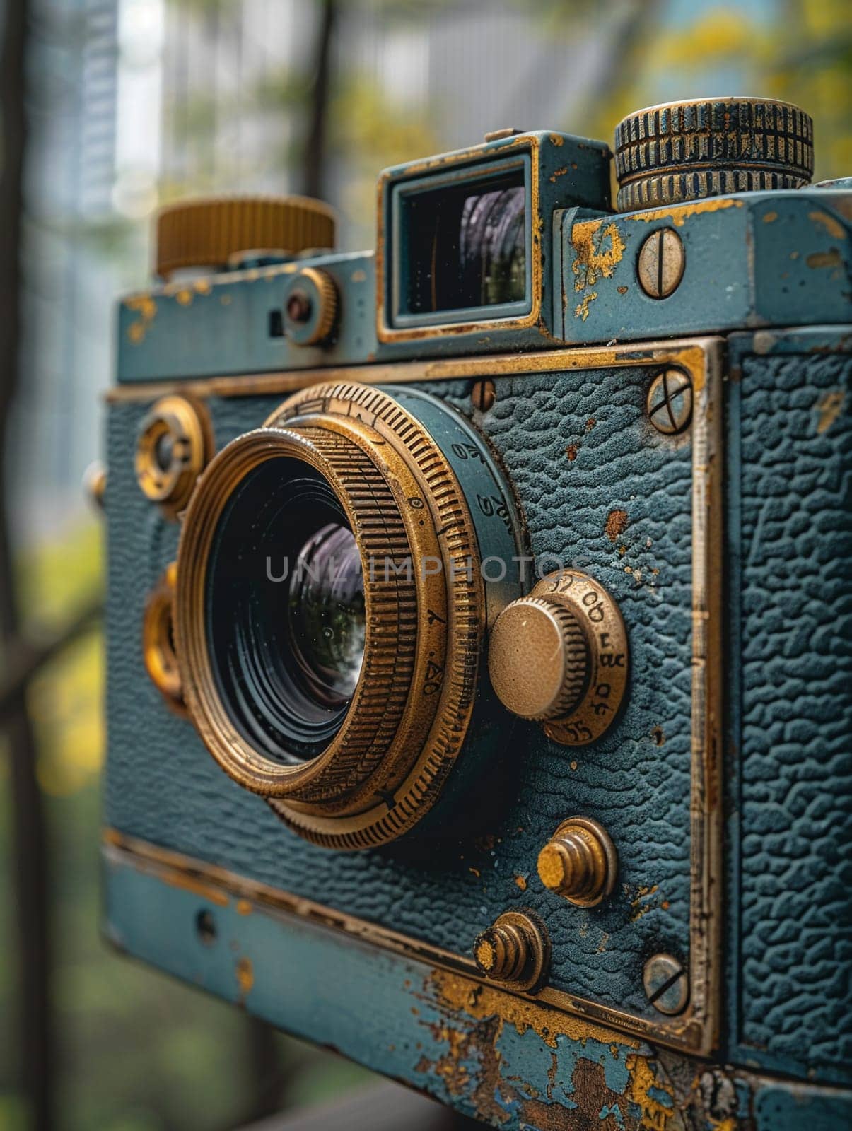 Close-up of a vintage camera by Benzoix
