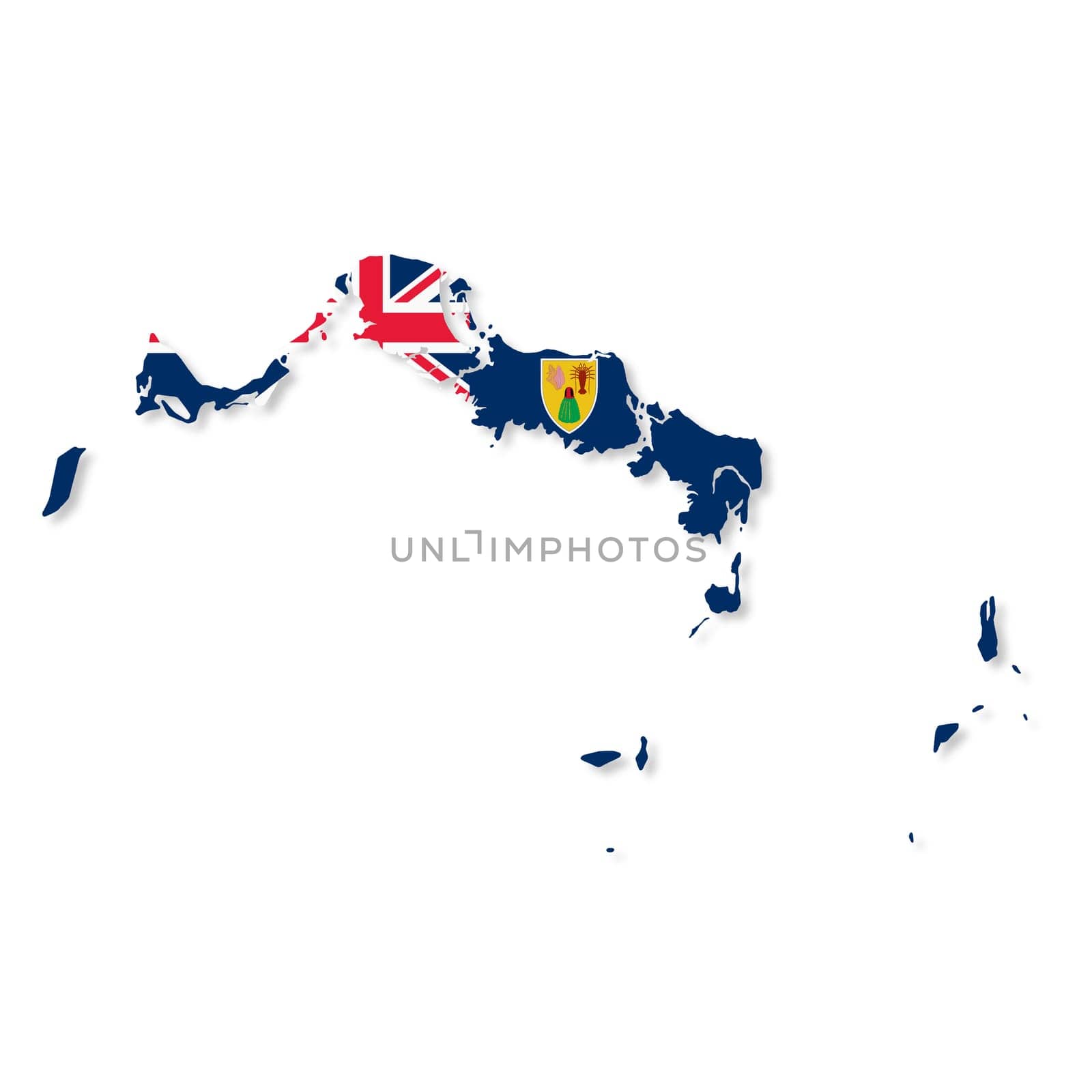 Turks and Caicos Islands flag map by VivacityImages