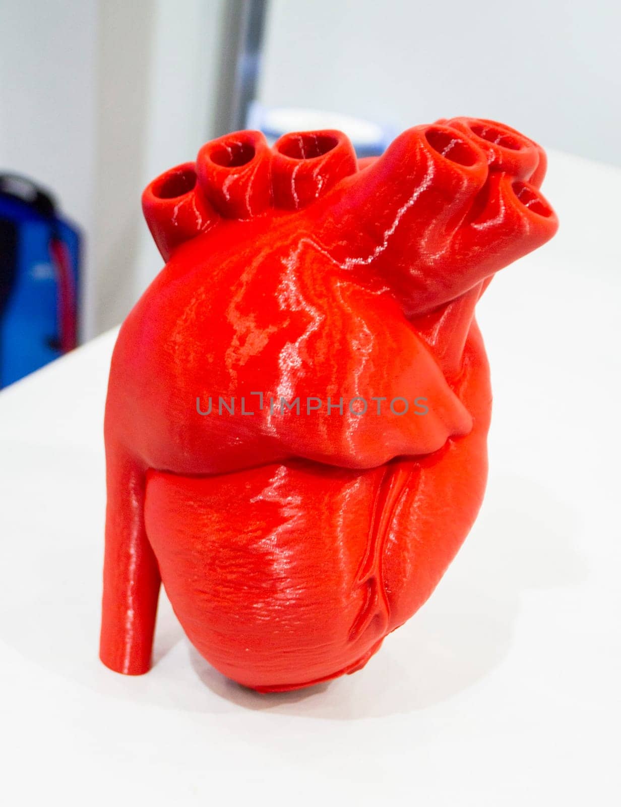 Prototype human heart 3D printed molten red plastic by Mari1408