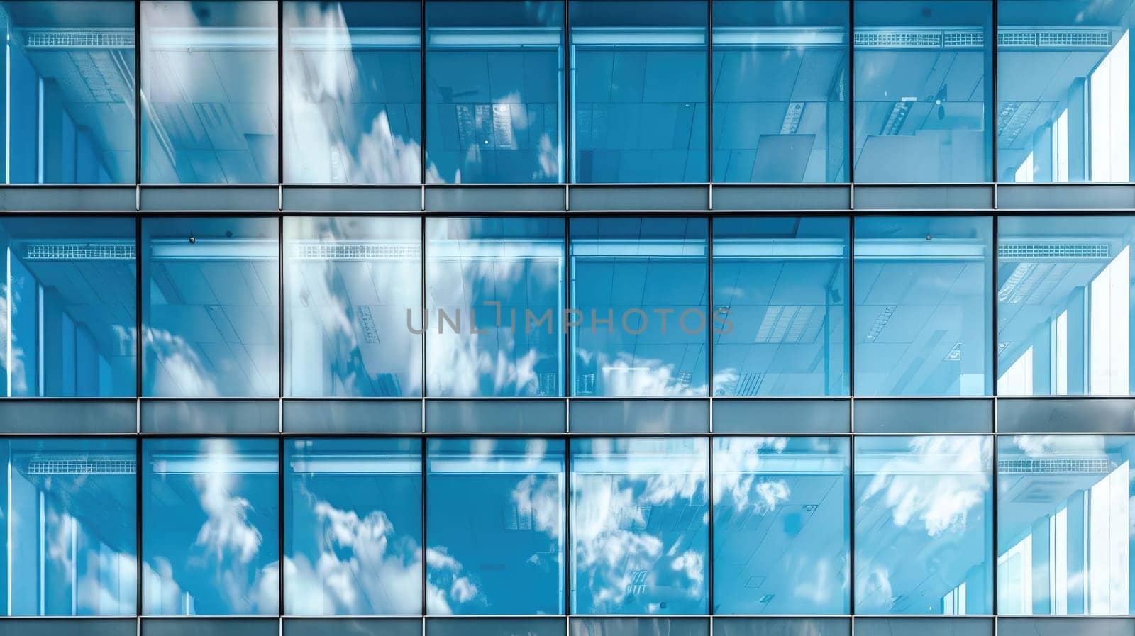 Glass Facade of an Office Building, Glass windows of office building, Generative AI by nijieimu
