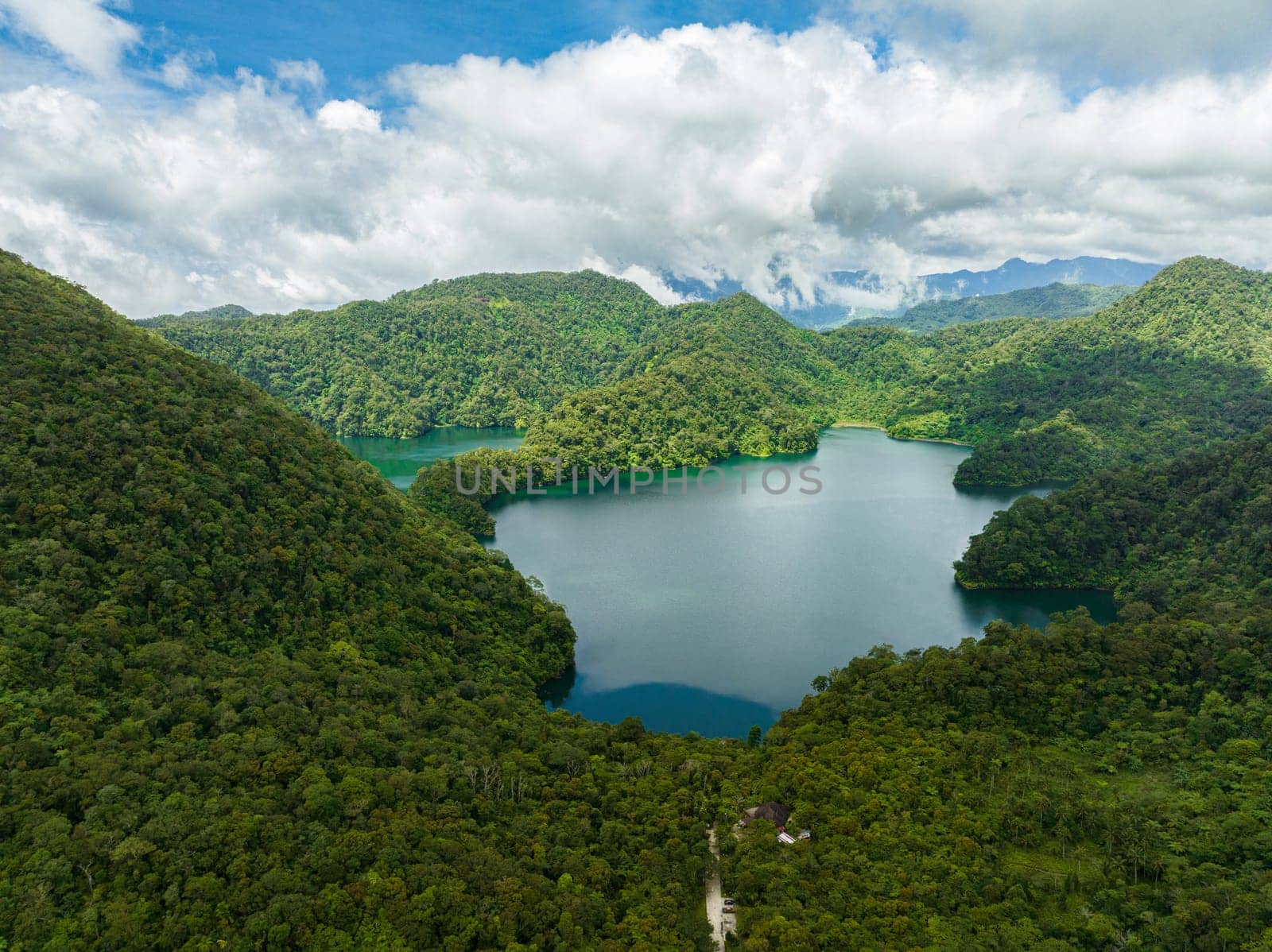 Lake in the mountains. Philippines. by Alexpunker