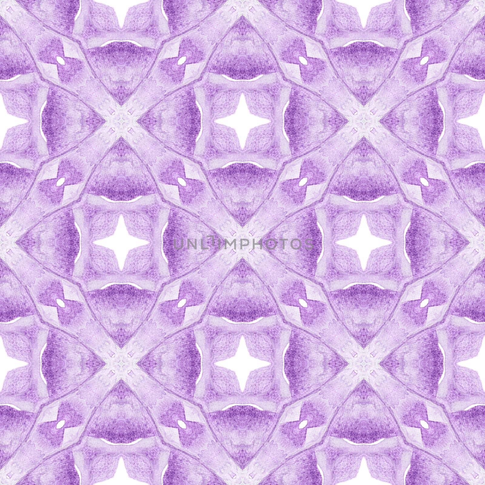 Textile ready ravishing print, swimwear fabric, wallpaper, wrapping. Purple outstanding boho chic summer design. Green geometric chevron watercolor border. Chevron watercolor pattern.