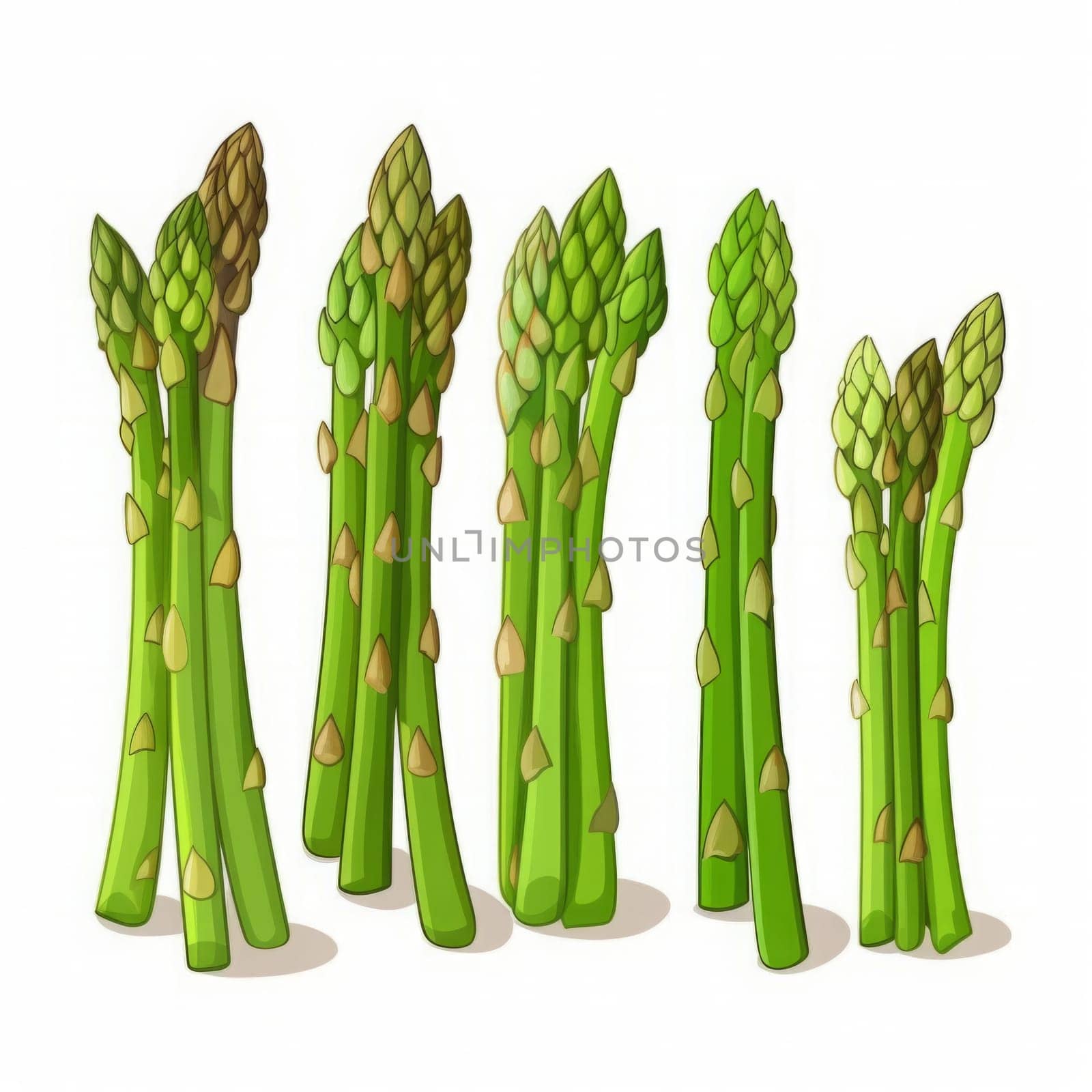 fresh green asparagus isolated on white background. Generated AI by Oxdesign