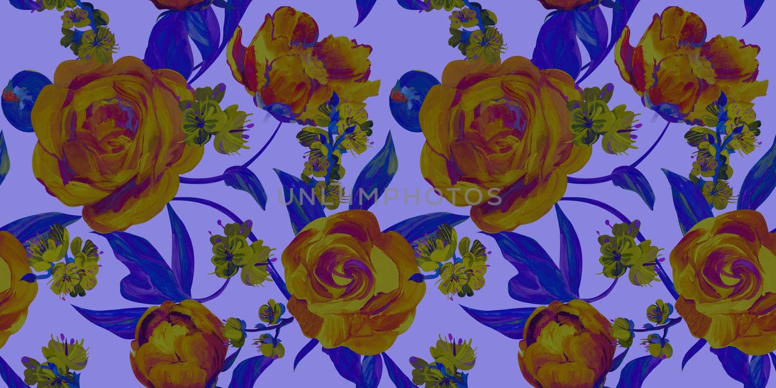 Spring seamless pattern with rose flowers and sakura blossoms for delicate home design