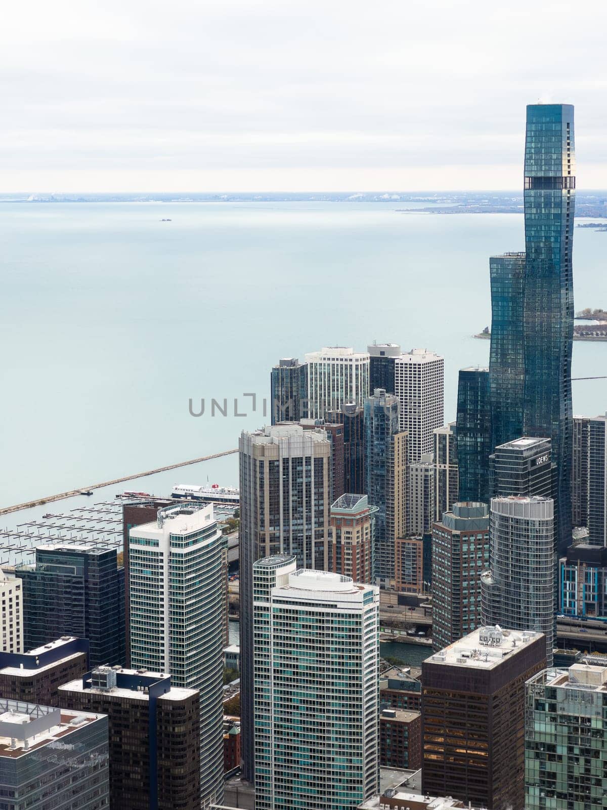 Winter View of Downtown Chicago from 360 Observation Deck by arinahabich