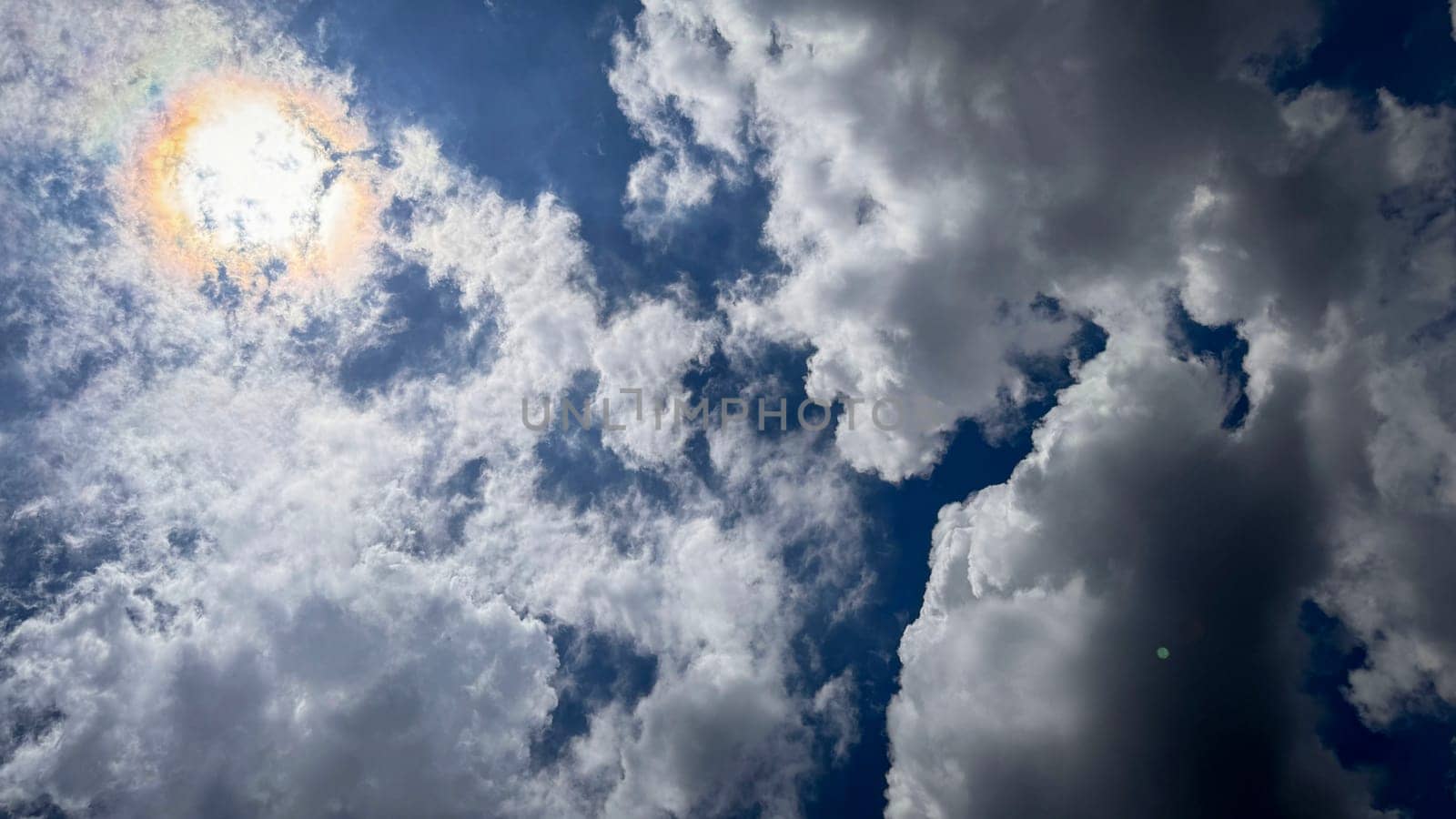 Magnificent beautiful form of cumulonimbus clouds blue sky cloud gradient light white background. Beauty clear cloudy in sunshine calm bright air background. for multimedia content and blog
