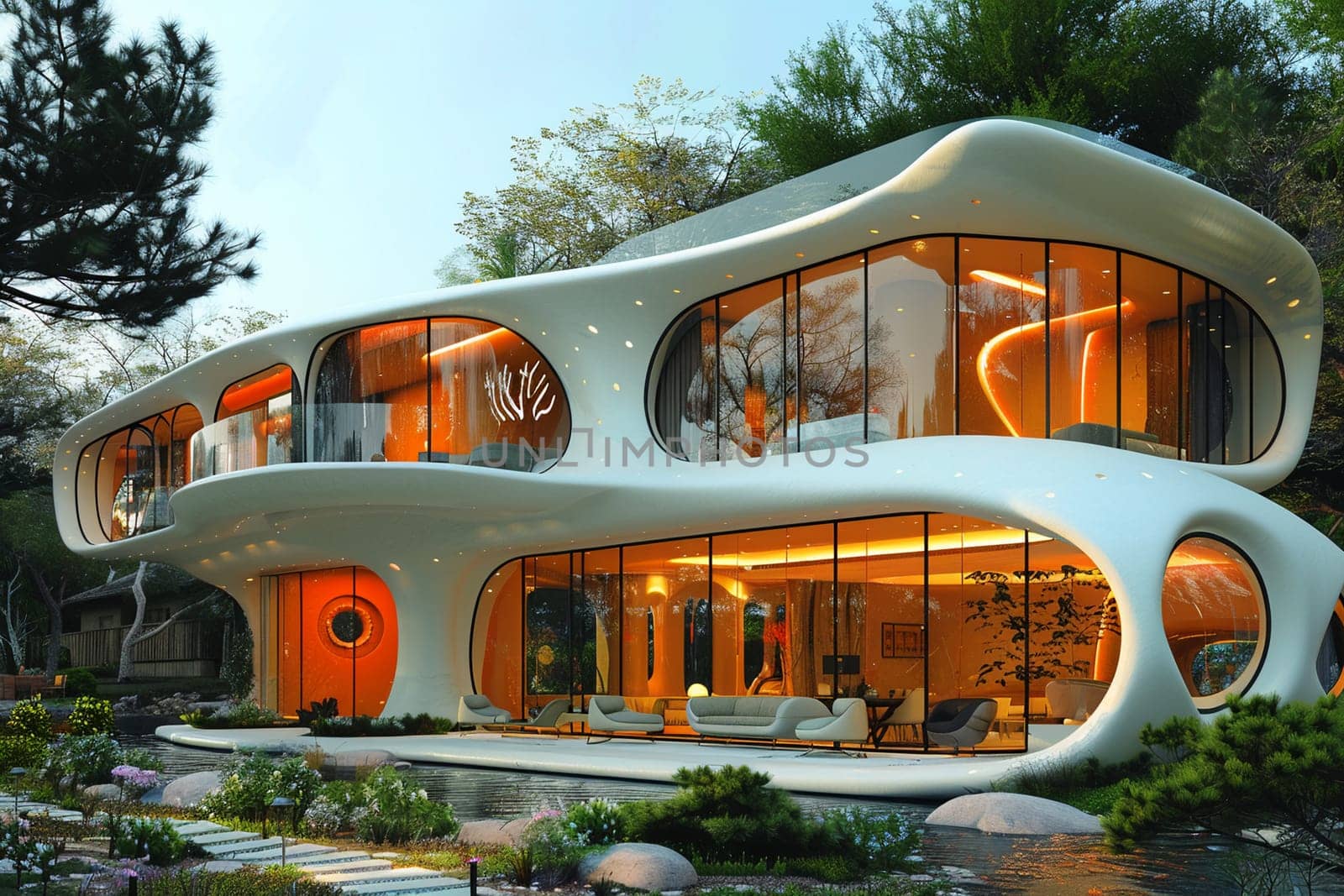 Futuristic hospital exterior design innovative architecture. Healthcare facility, eco-friendly by Yevhen89