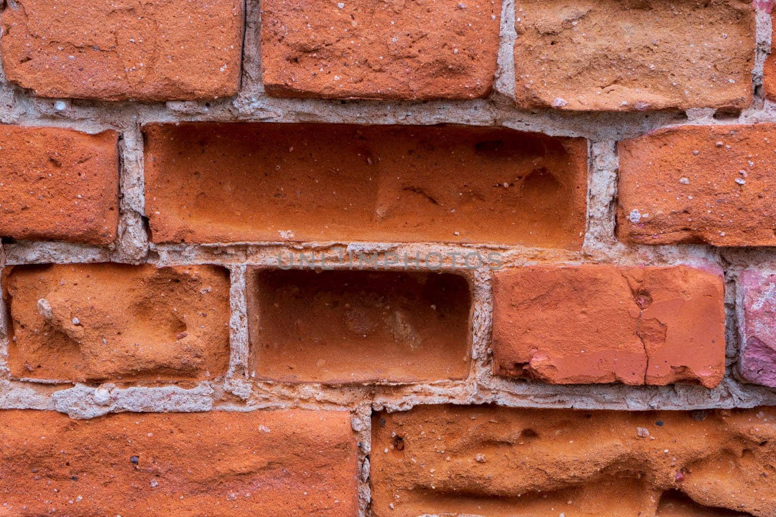 Background Old red brick crumbles