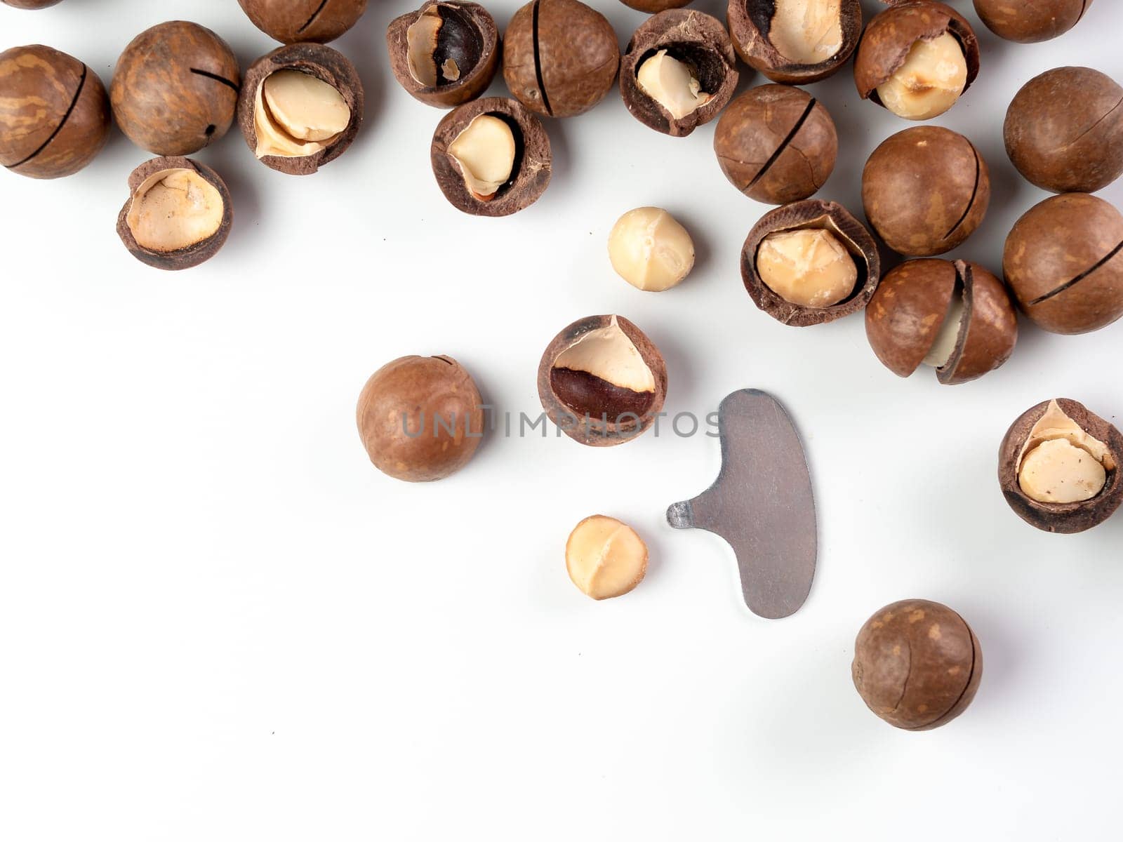 Set macadamia nuts isolated by fascinadora