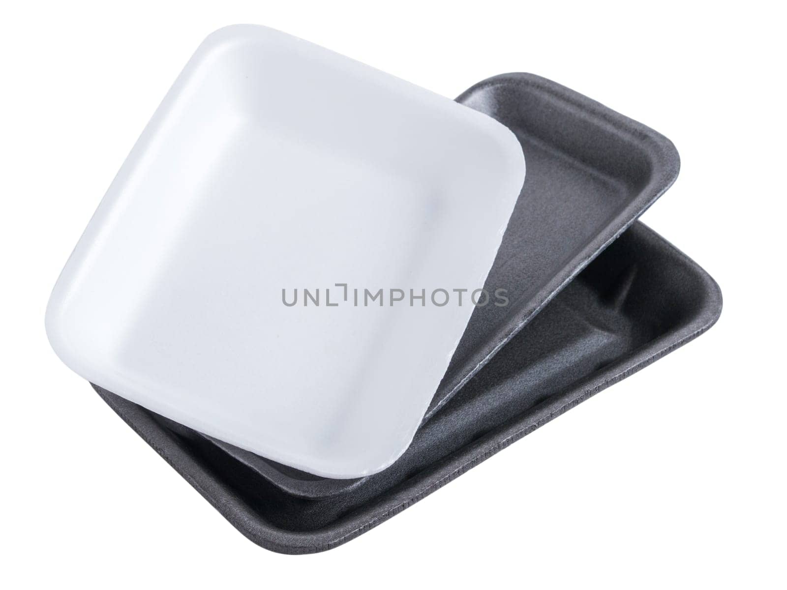 Collection disposable empty food tray isolated by fascinadora