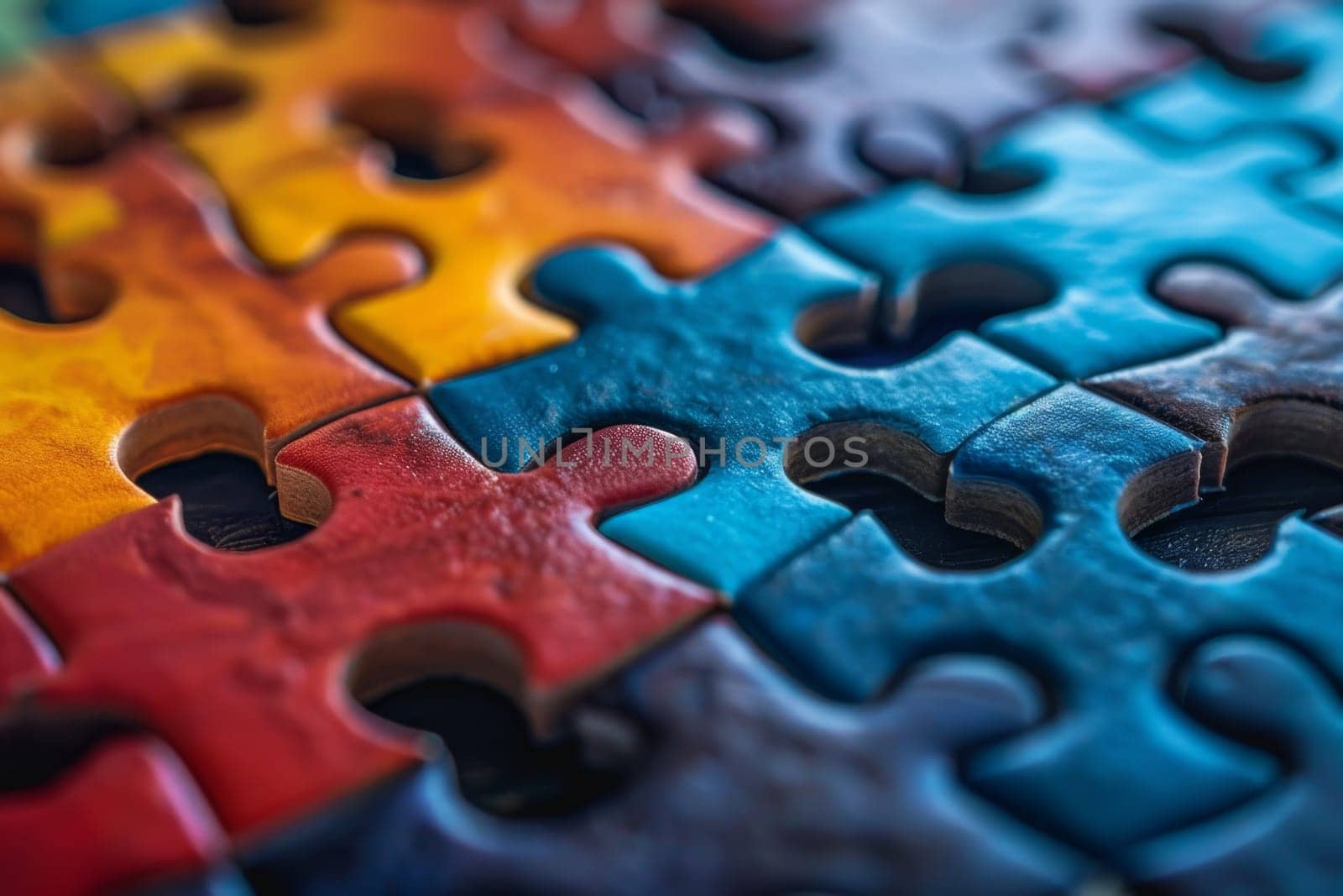 A multi-colored puzzle. Autism Recognition Day. The Art of Studying Autism.