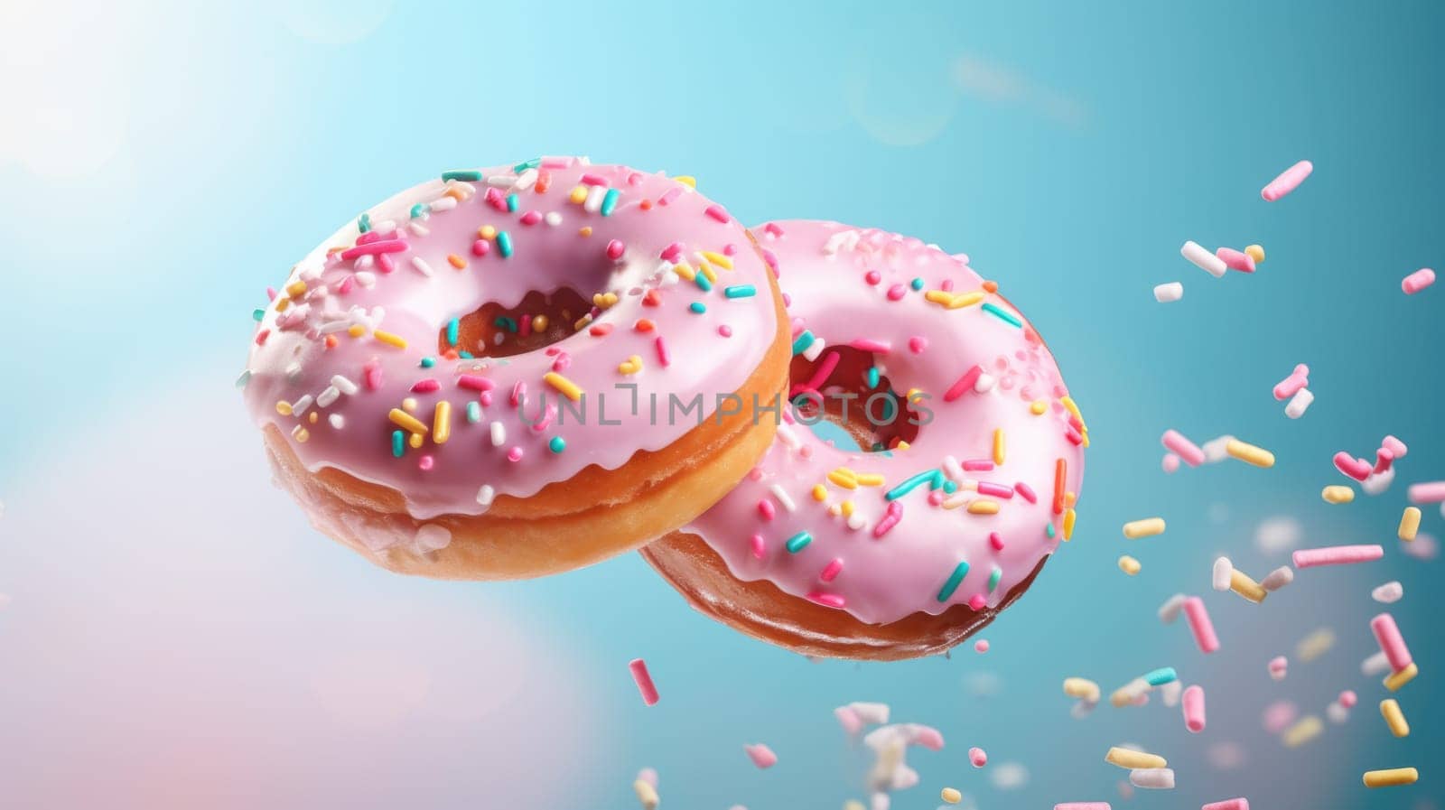 donut glaze dessert pink tasty, ai