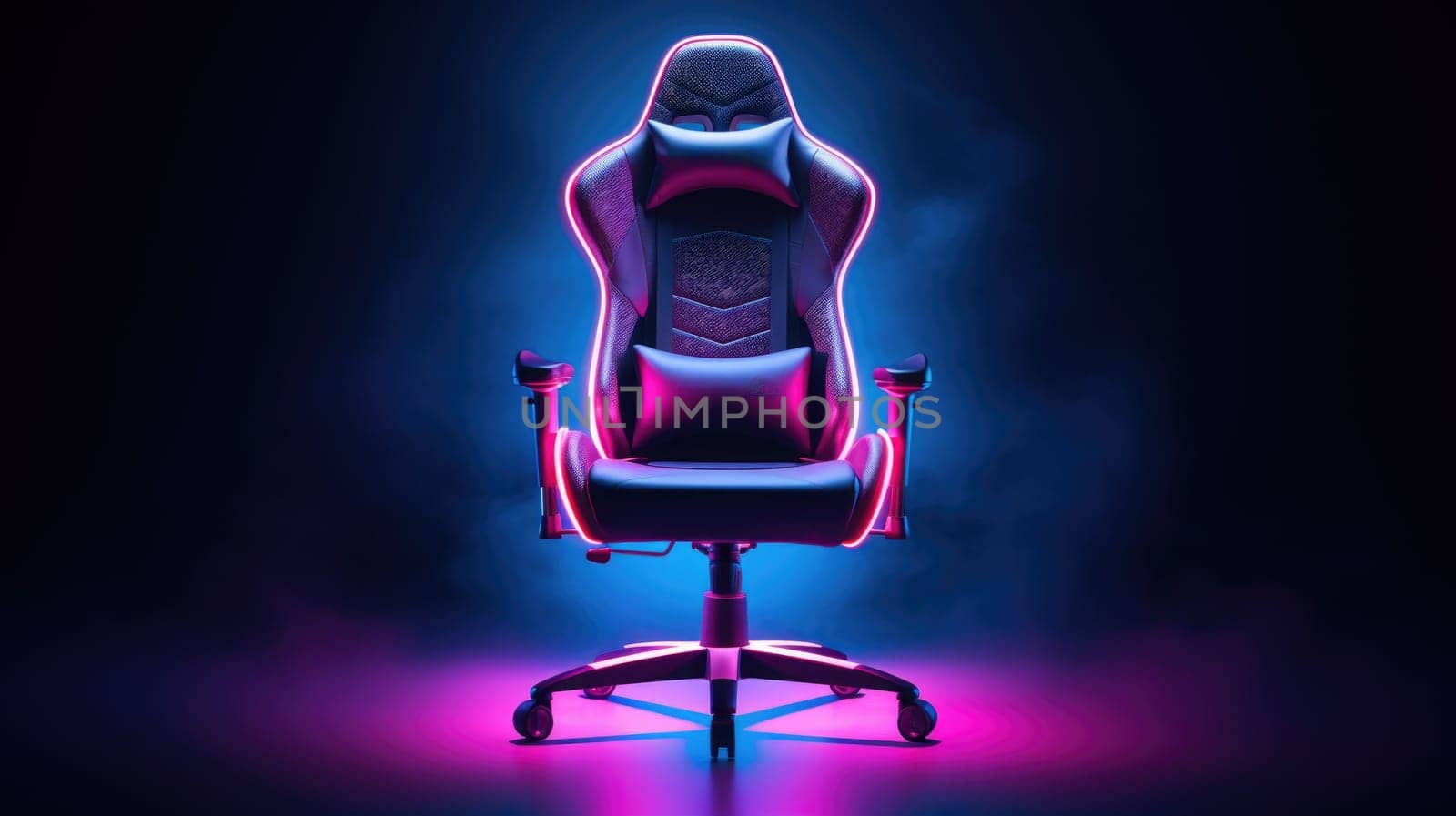 Gaming chair with neon lights, ai