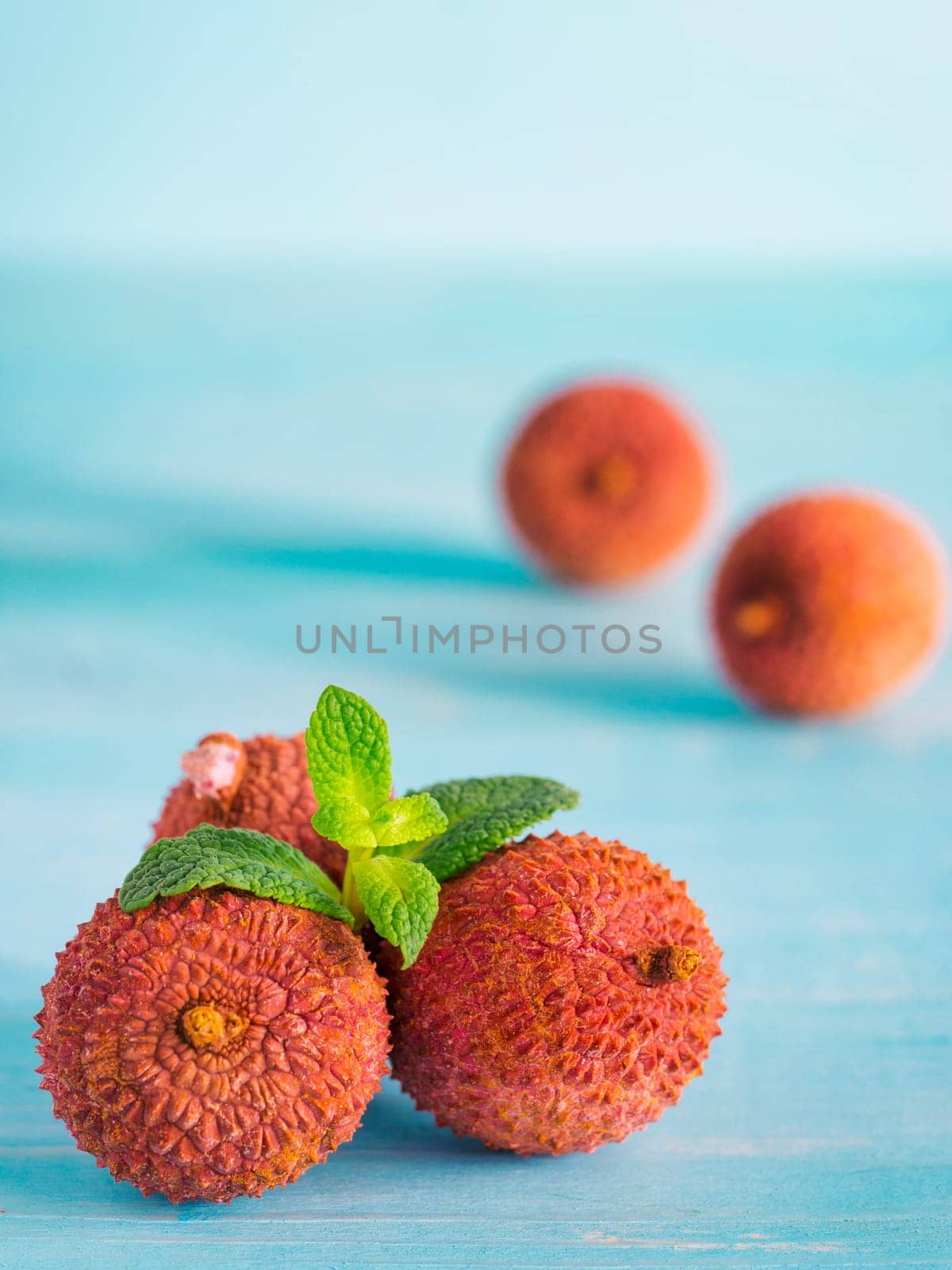 lichee fruit close up by fascinadora