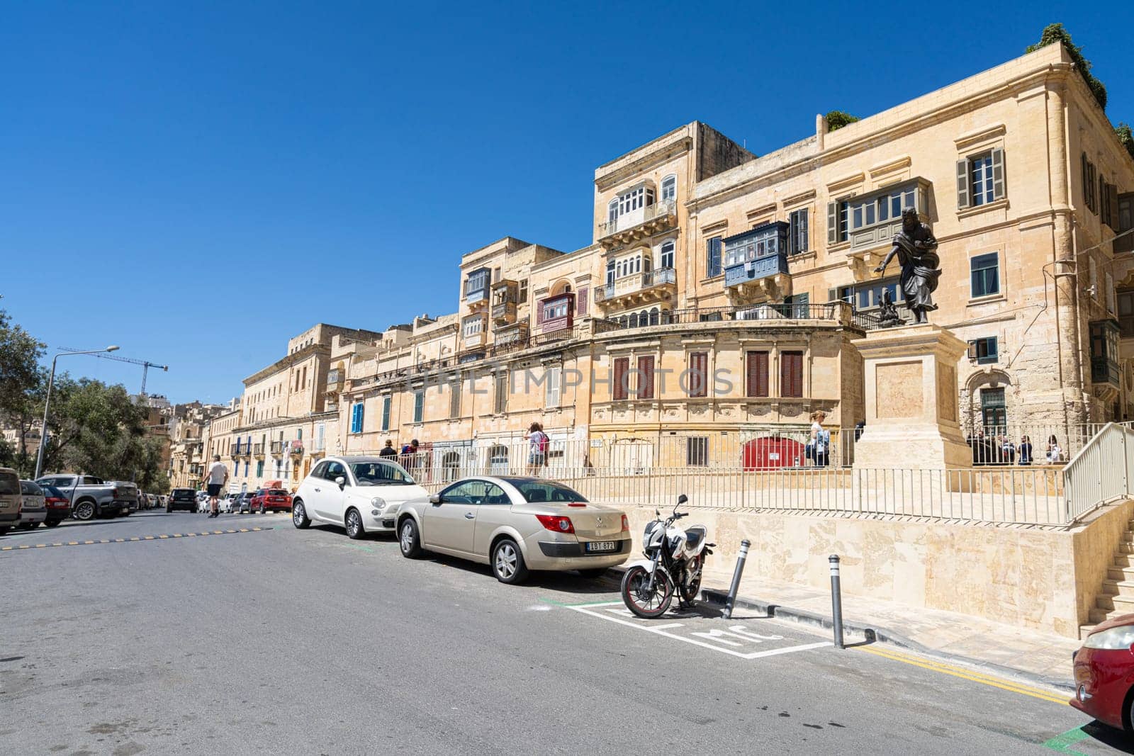 Valletta, Malta, April 03, 2024. panoramic view of the olf typical buildings in the city center