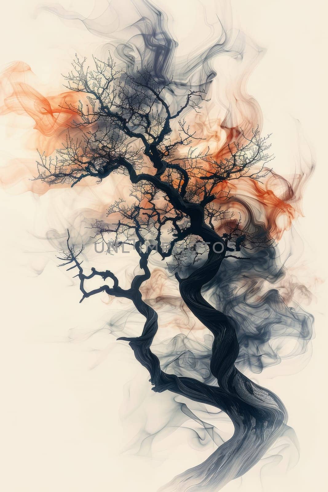 A stylized tree drawn in black pencil on a white background.