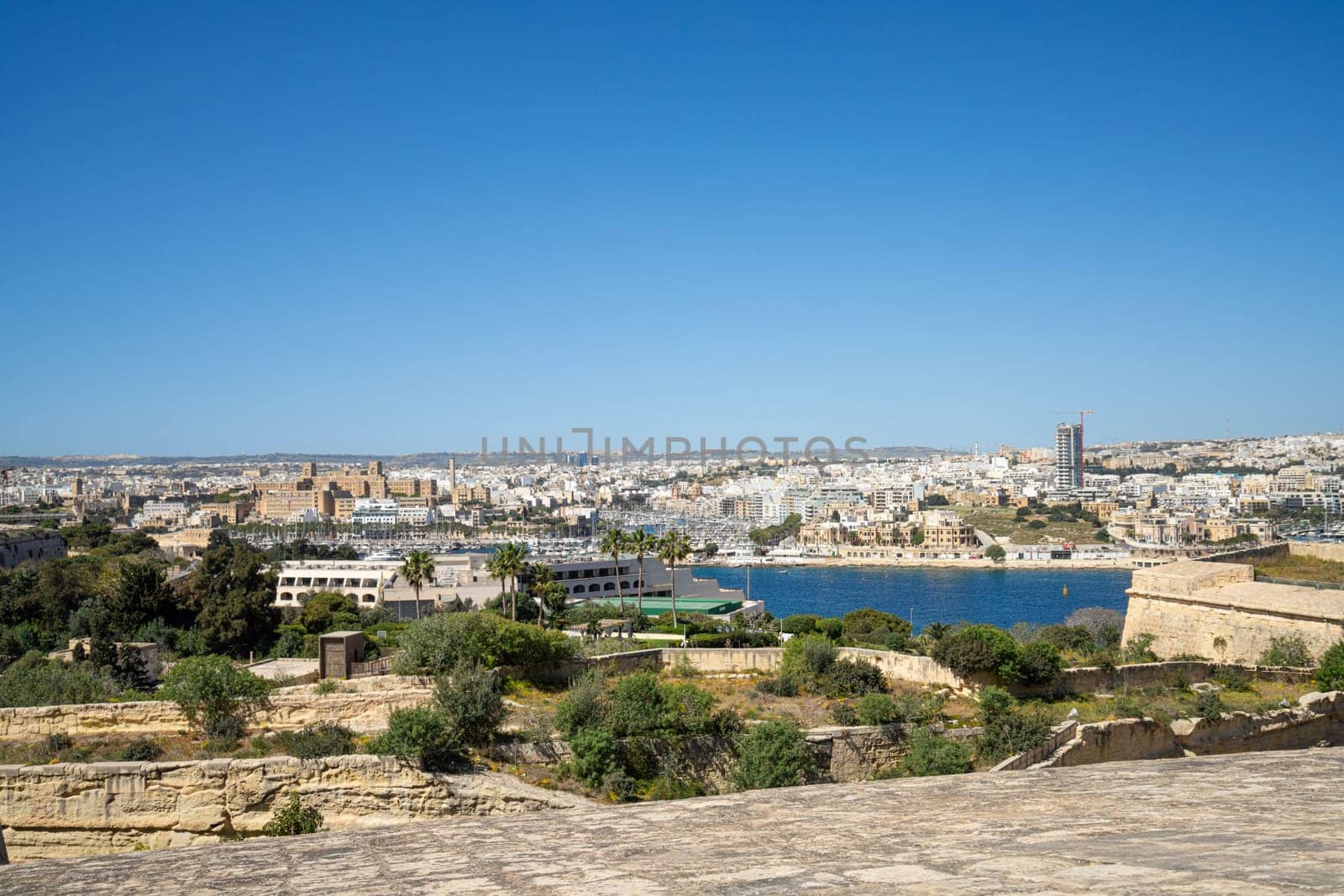 Valletta, Malta, April 03, 2024. panoramic view of the city from the St. John bastion