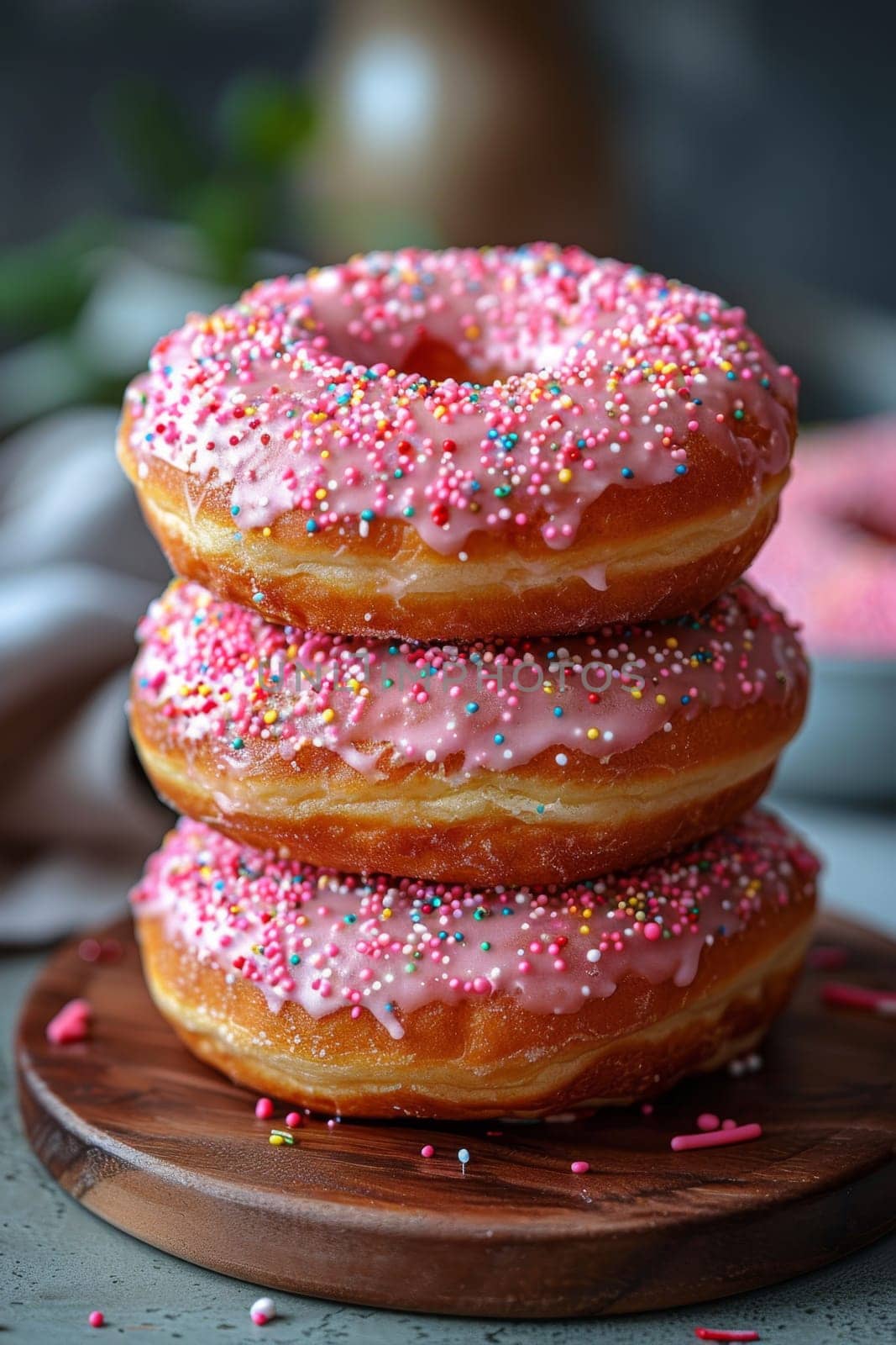 A set of donuts lying on a table. National Doughnut Day by Lobachad