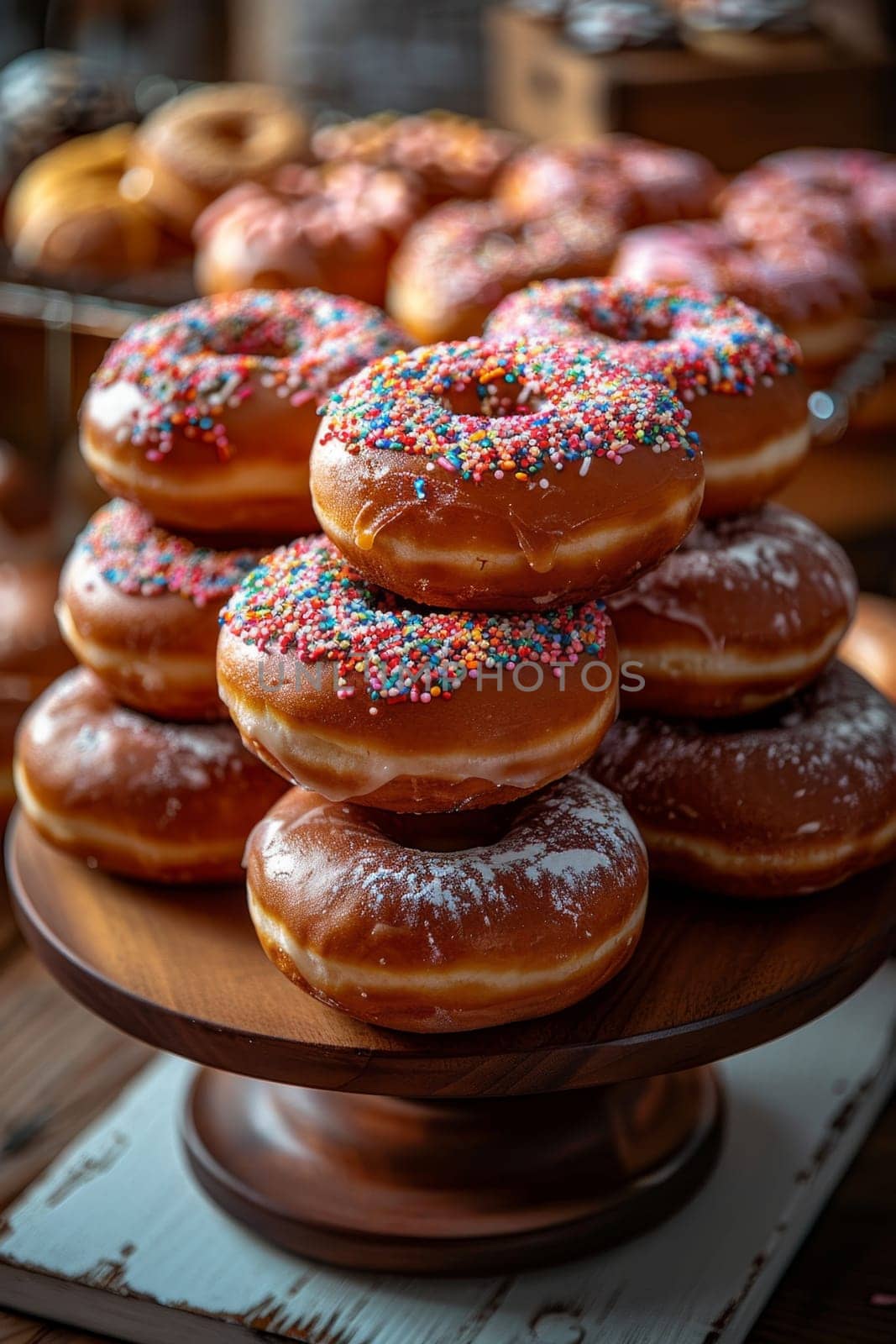 A set of donuts lying on a table. National Doughnut Day by Lobachad