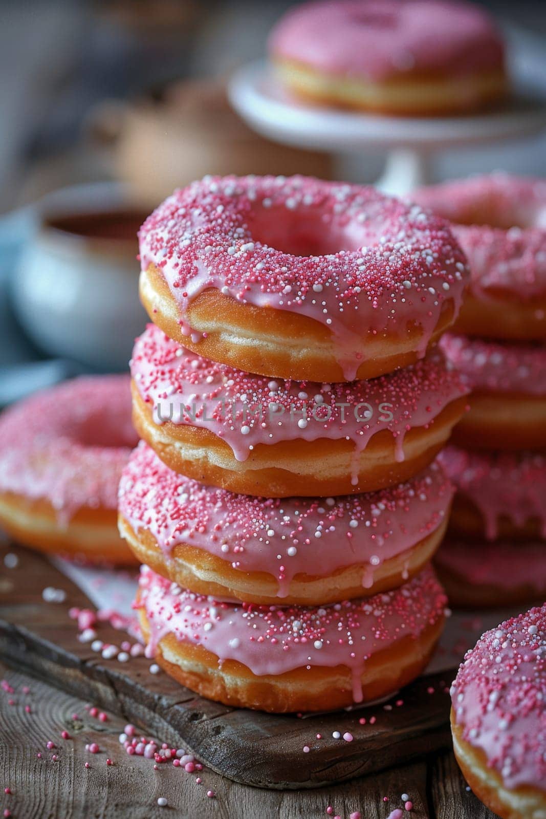 A set of donuts lying on a table. National Doughnut Day by Lobachad