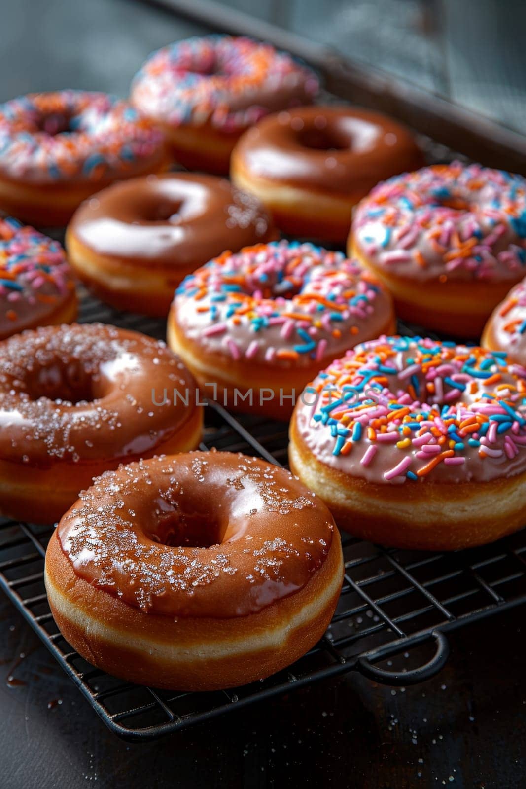 A set of donuts lying on a table. National Doughnut Day.