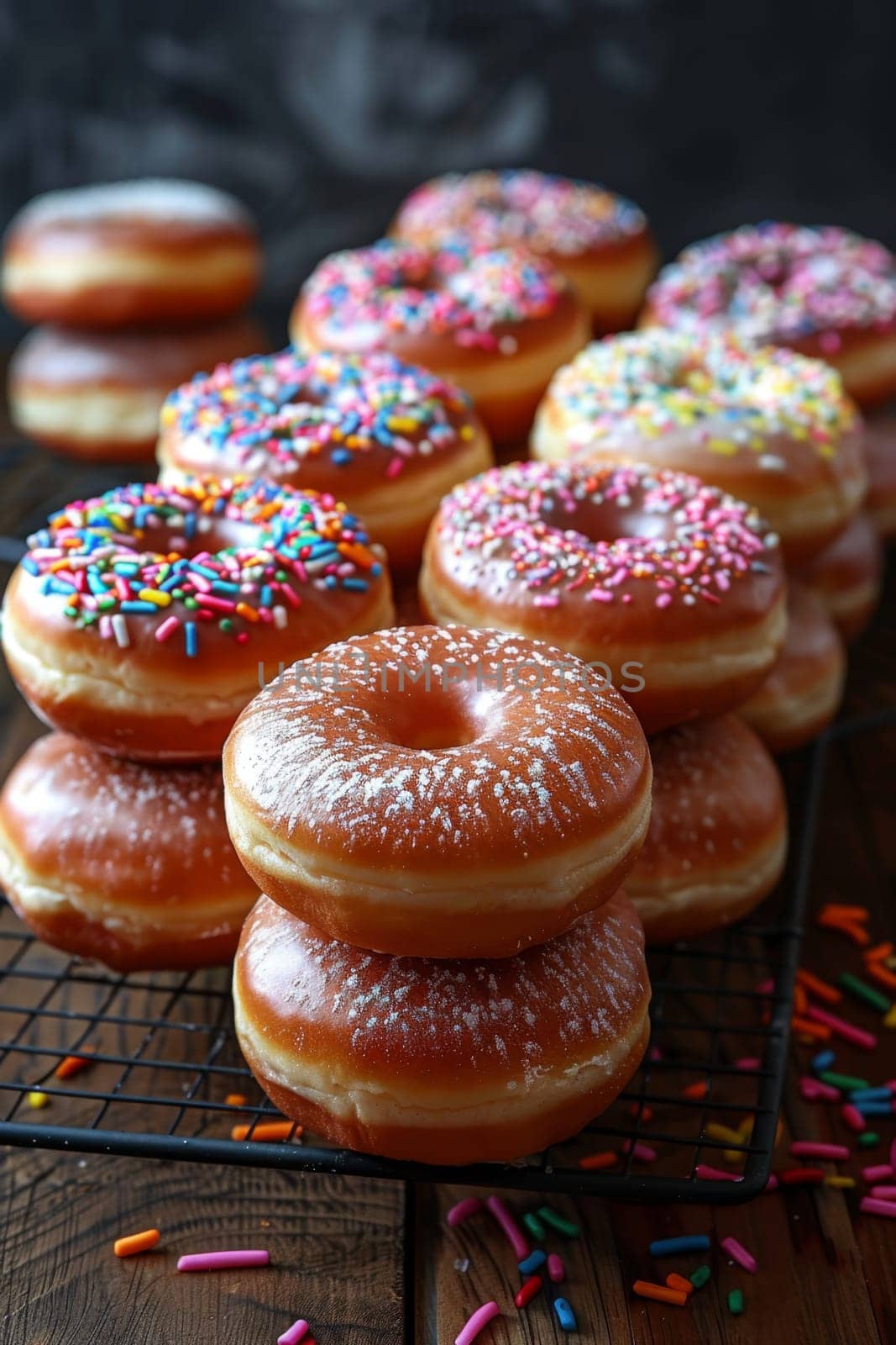 A set of donuts lying on a table. National Doughnut Day.