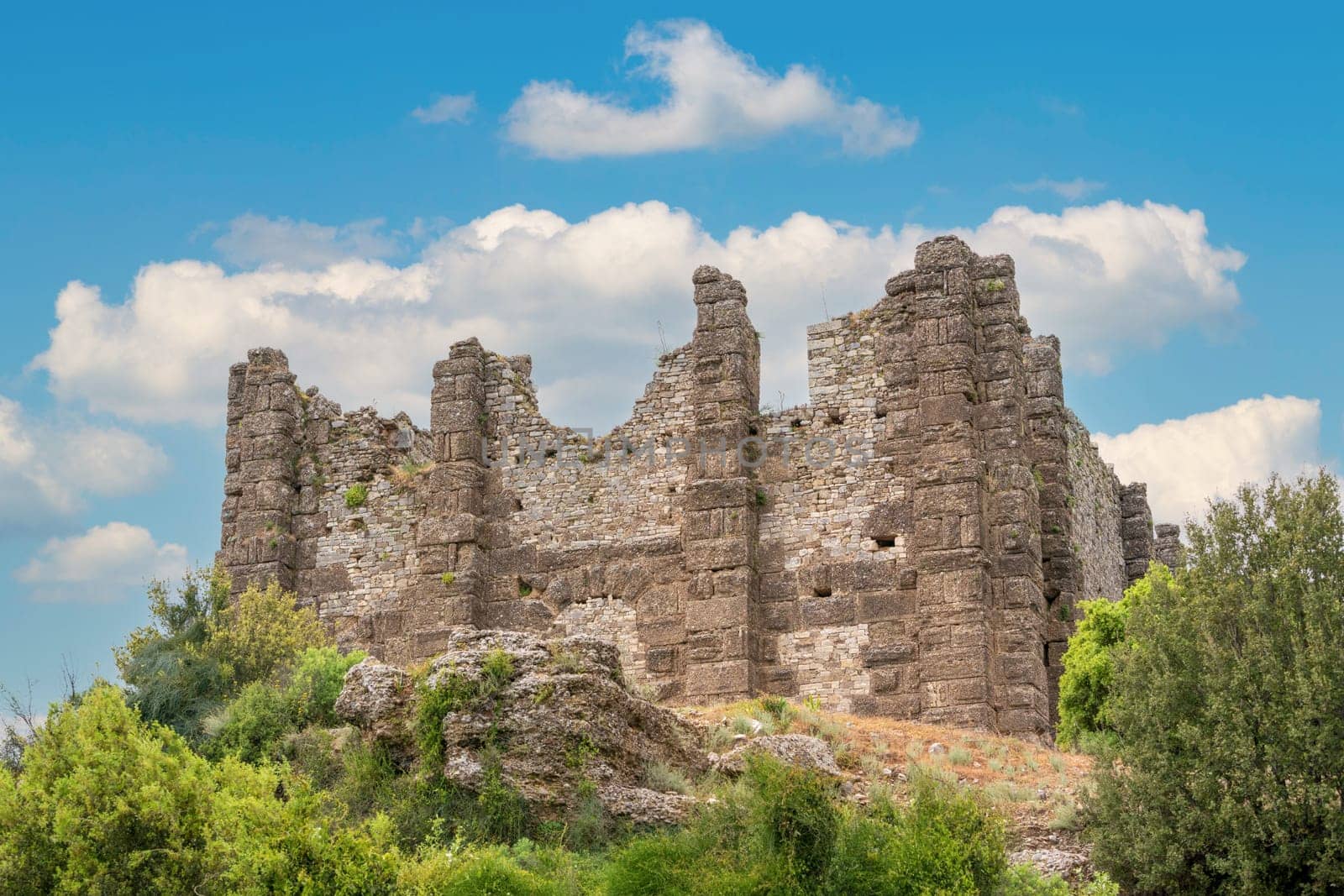 The Ancient City of Aspendos in Antalya Serik on a sunny day