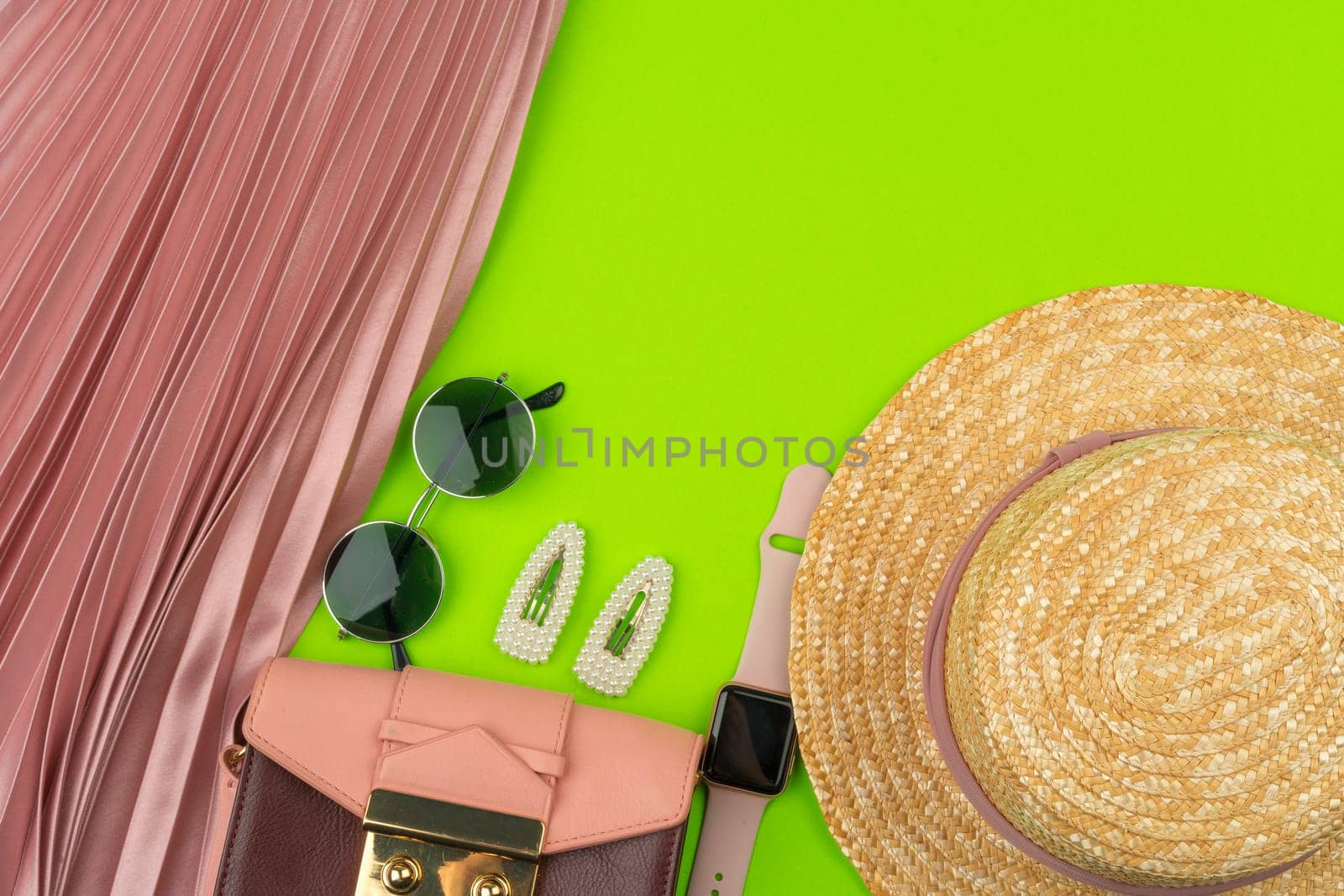 Woman fashion clothes and accessories close up