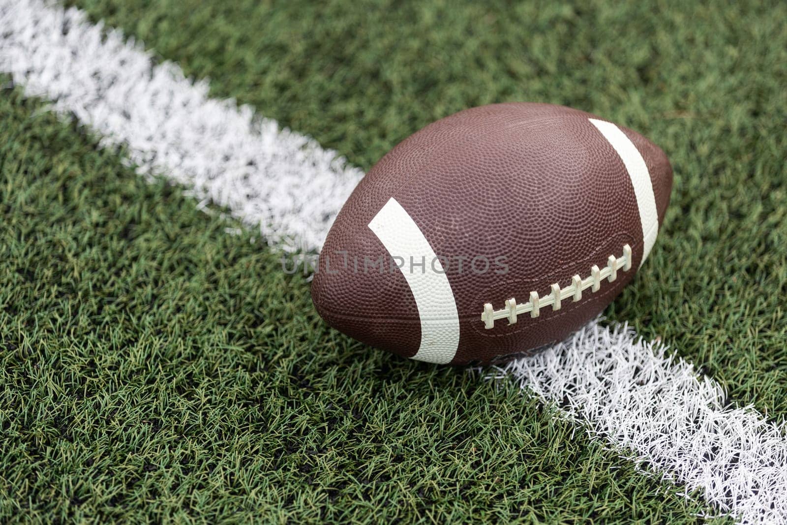 American football on the line. High quality photo