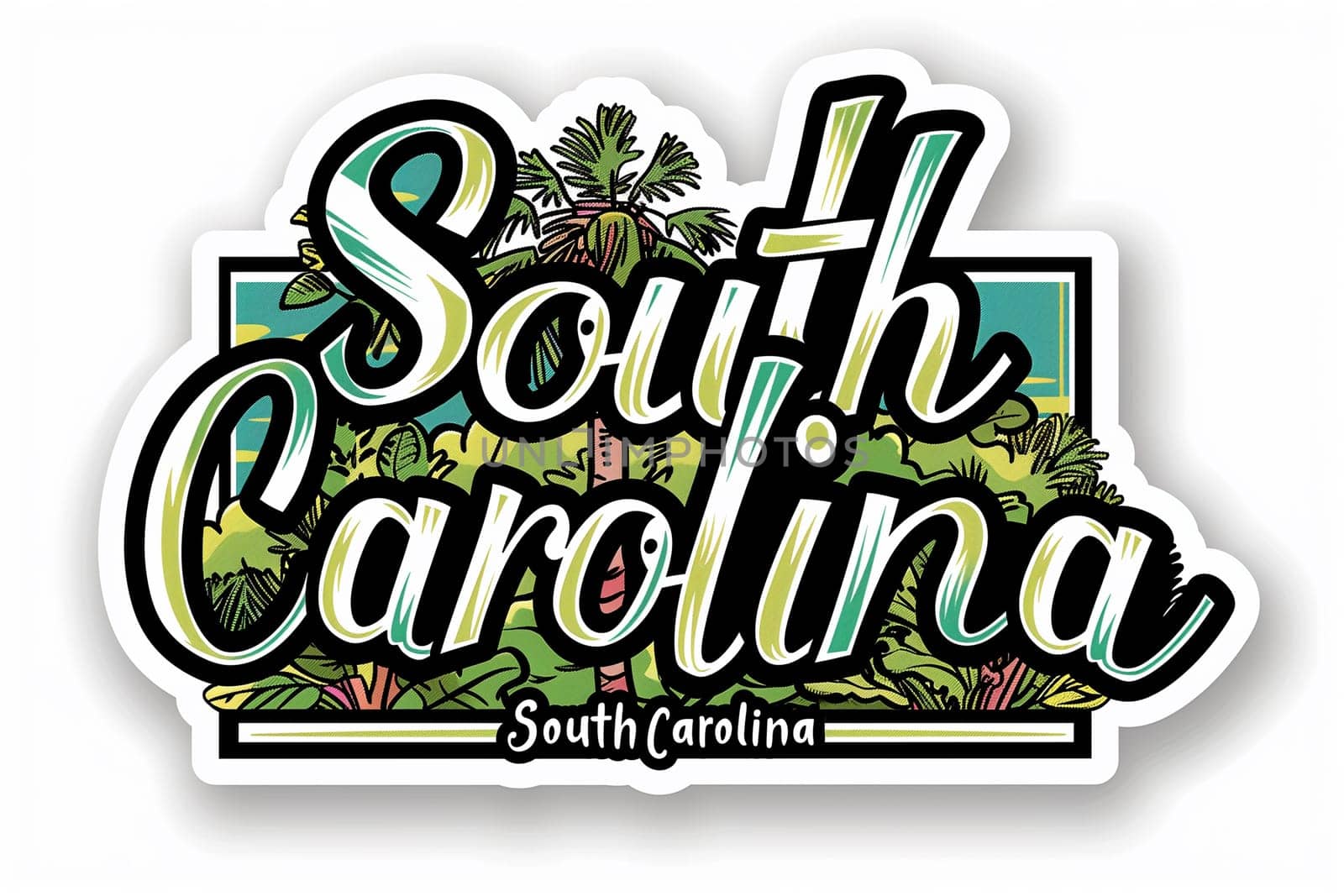 Sticker With the Words South Carolina by Sd28DimoN_1976