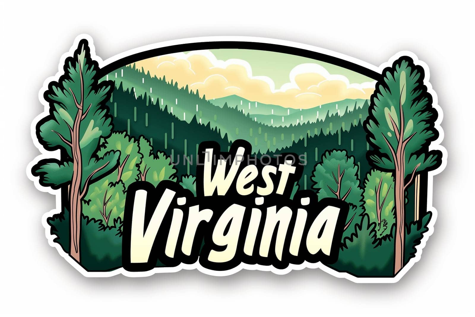 Sticker With the Words West Virginia by Sd28DimoN_1976