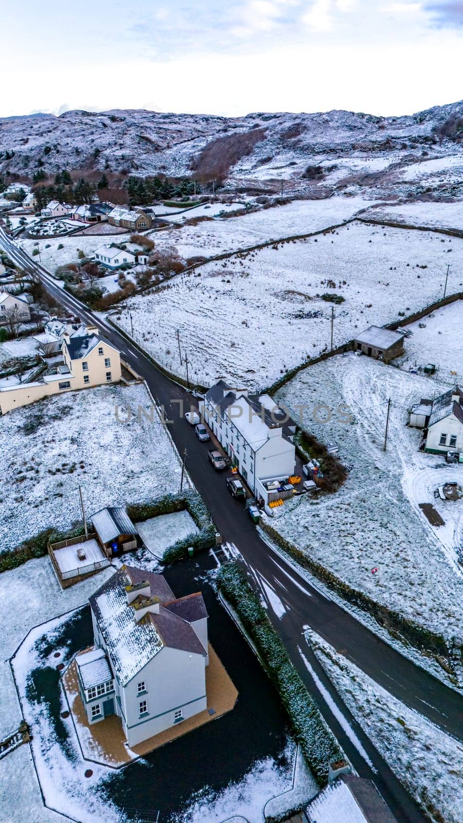 PORTNOO, COUNTY DONEGAL, IRELAND - JANUARY 17 2023 : The shop is located close to the harbour.