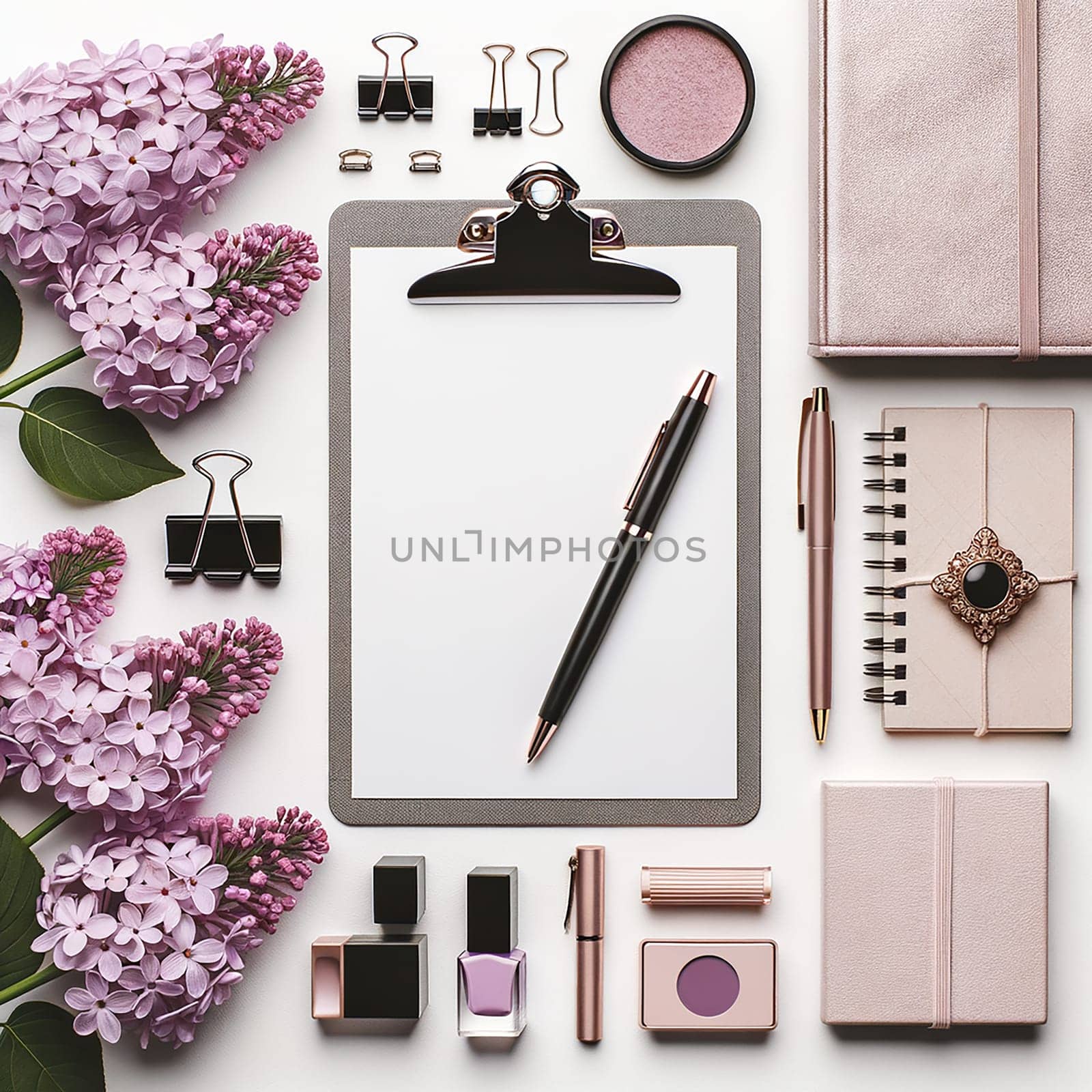 Clean and Tidy: Organized Workspace with Lilac Touches