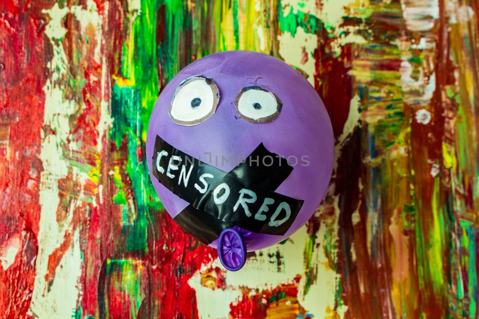 Silenced Expression Symbolic Balloon in Vibrant Canvas by DakotaBOldeman