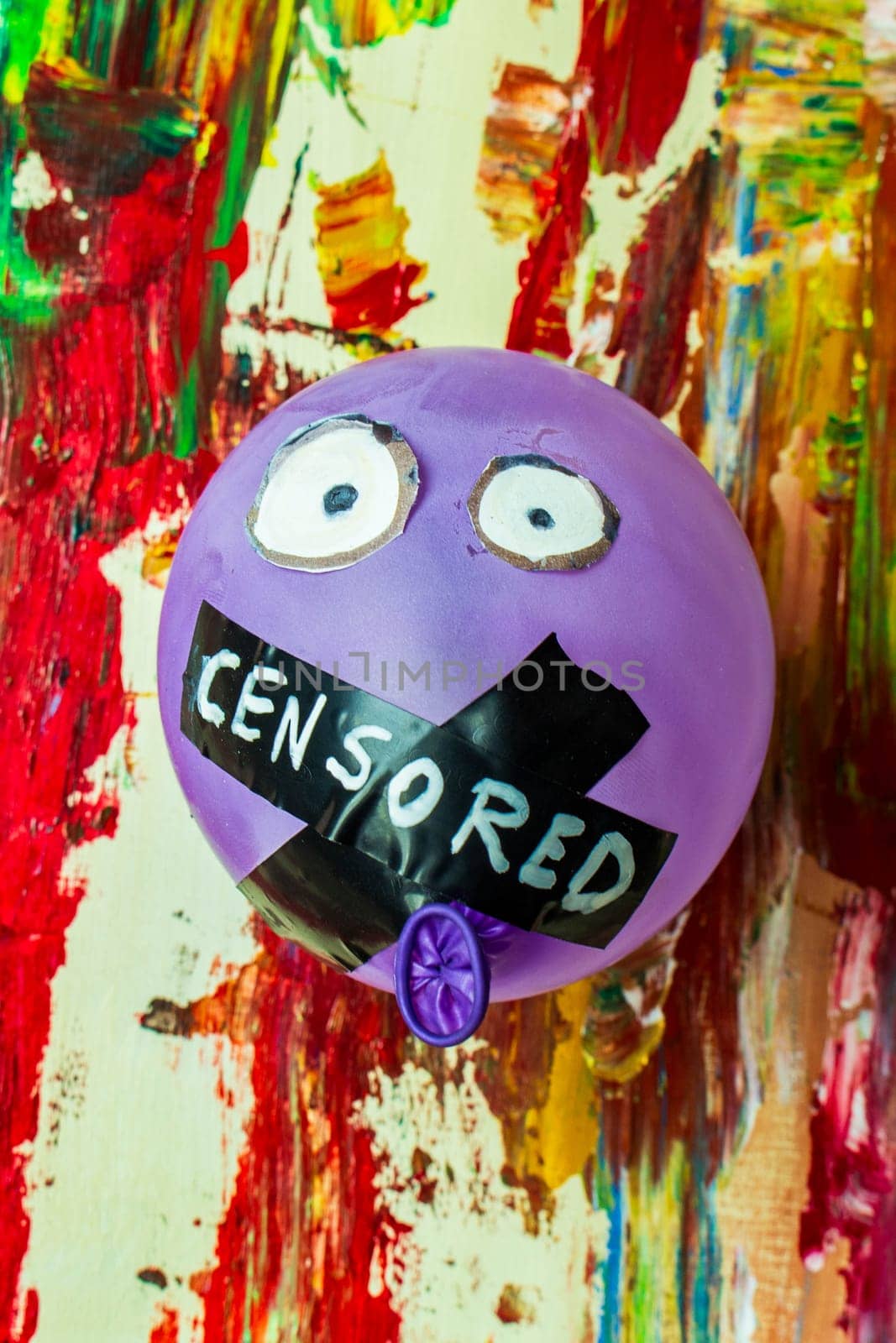 Silenced Expression Symbolic Balloon in Vibrant Canvas by DakotaBOldeman