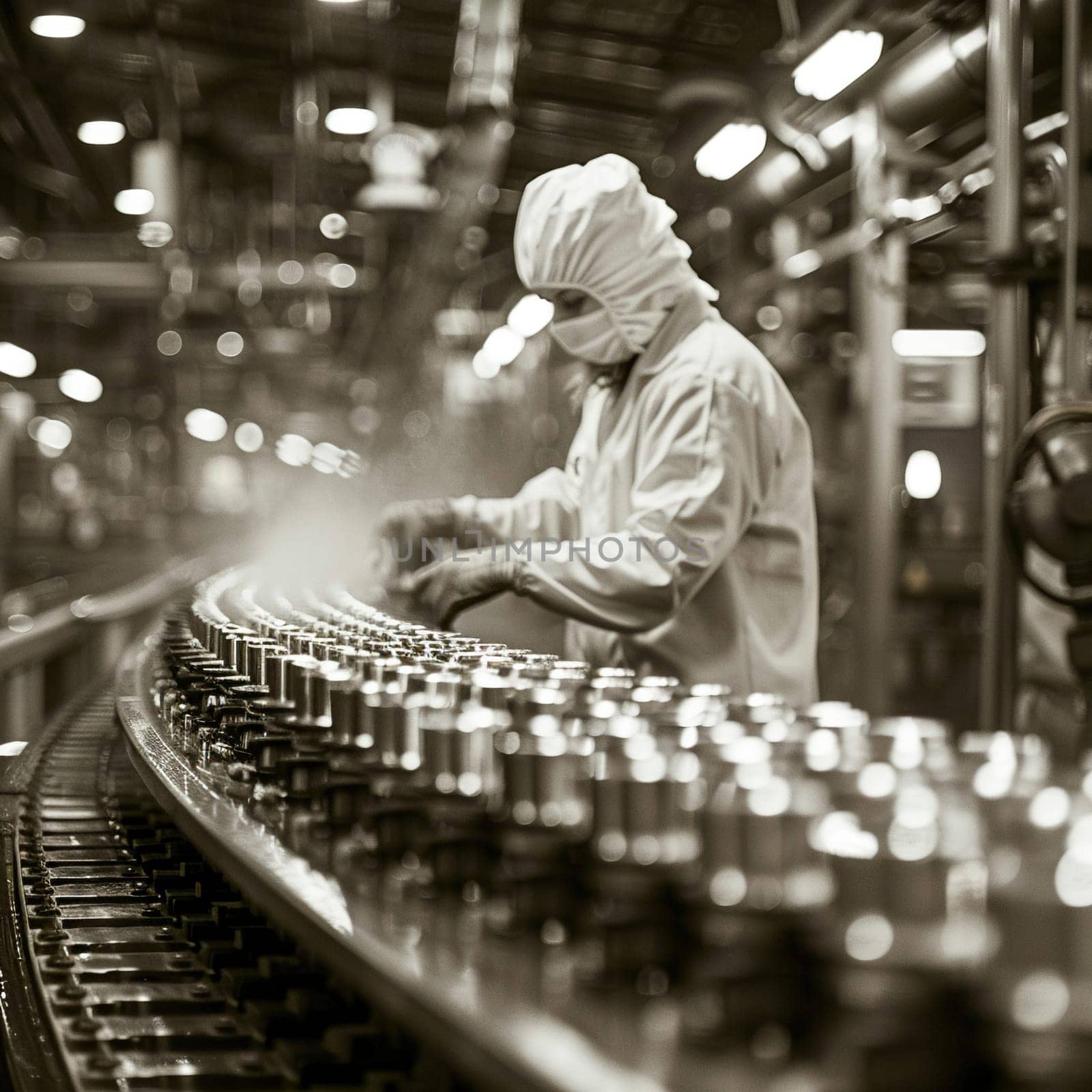 Diligent Factory Workers Operating Machinery in an Industrial Setting by Benzoix