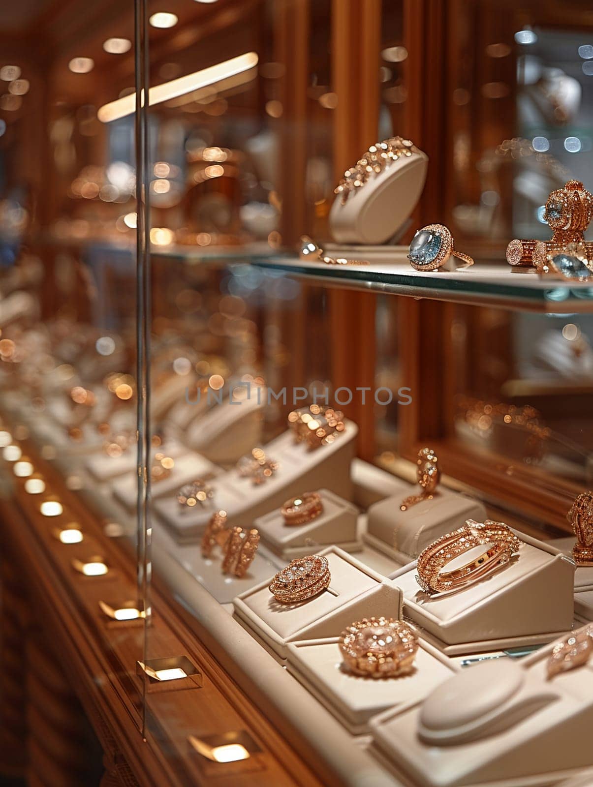 Upmarket Jewelry Store with Precious Gems in Elegant Disarray by Benzoix