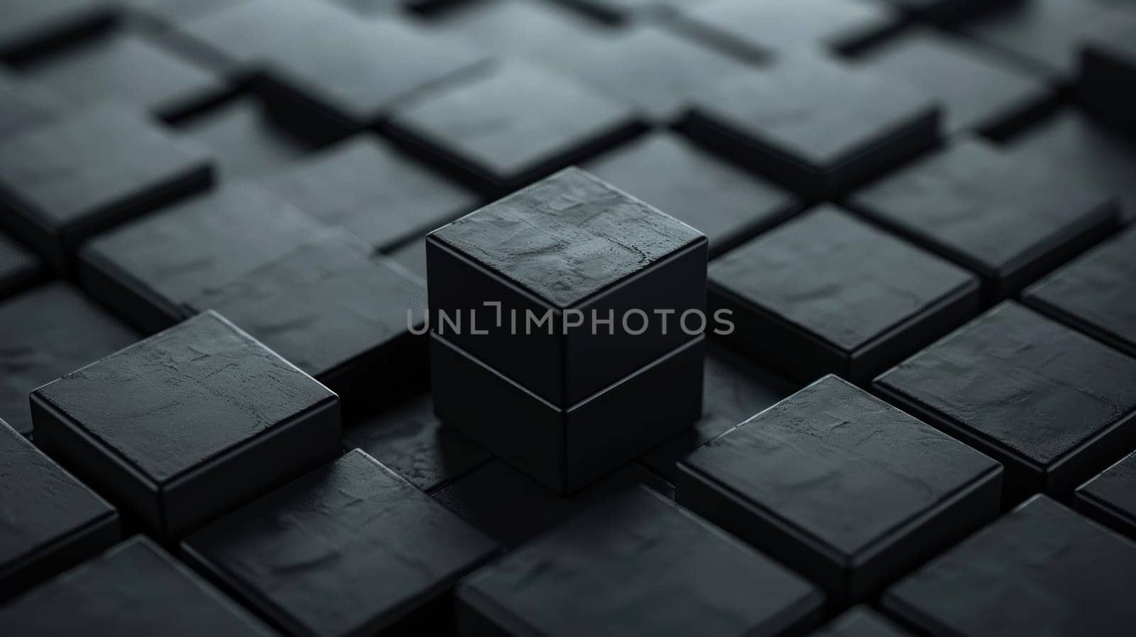 A black cube is placed on a black background by golfmerrymaker