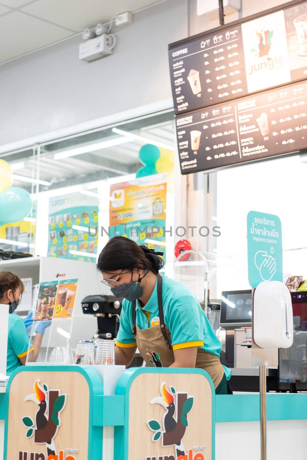 Bangkok, Thailand - November 23, 2021 : Unidentified supermarket or hypermarket is a popular destination for shopping a food and relaxing family.