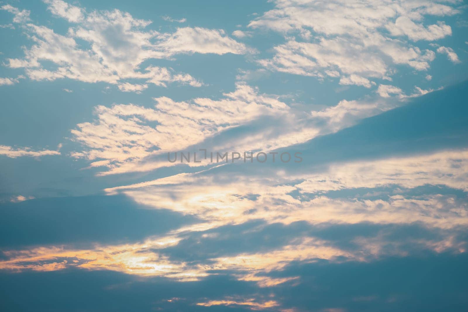 Cloudscape of natural sky with blue sky and white clouds in the sky use for wallpaper background in concept dreamy, heaven or freedom in life