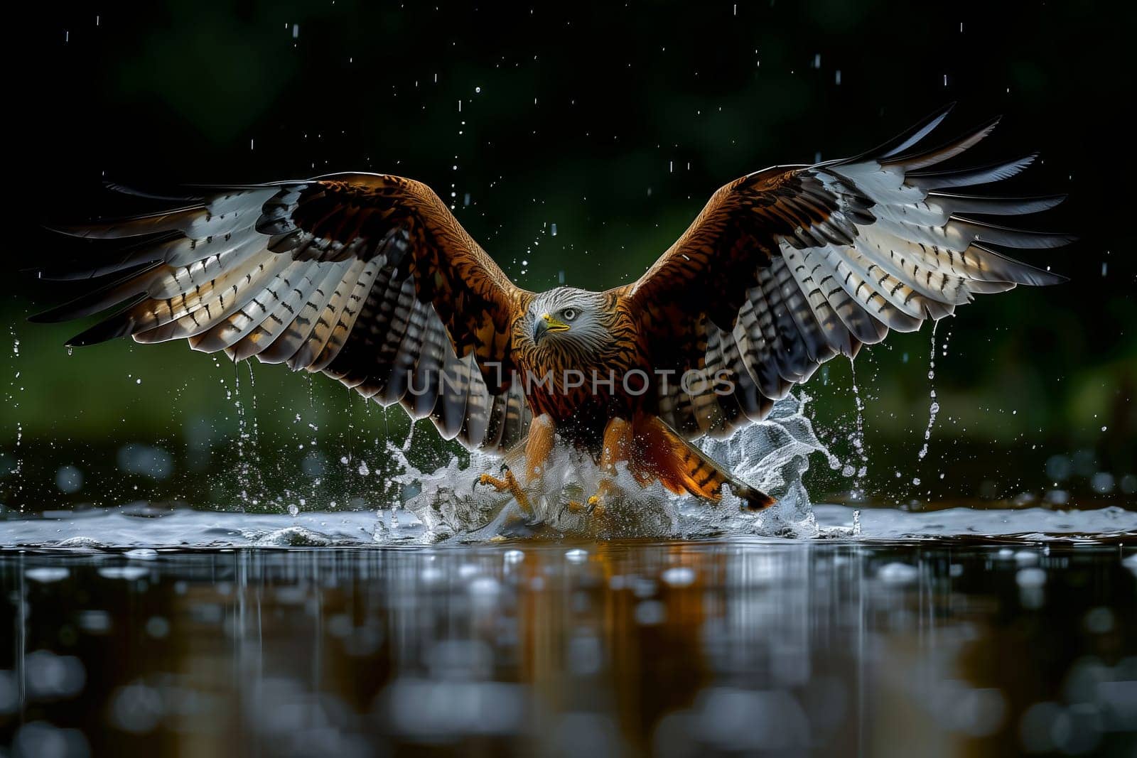 Accipitridae bird soaring over water with wings extended by richwolf